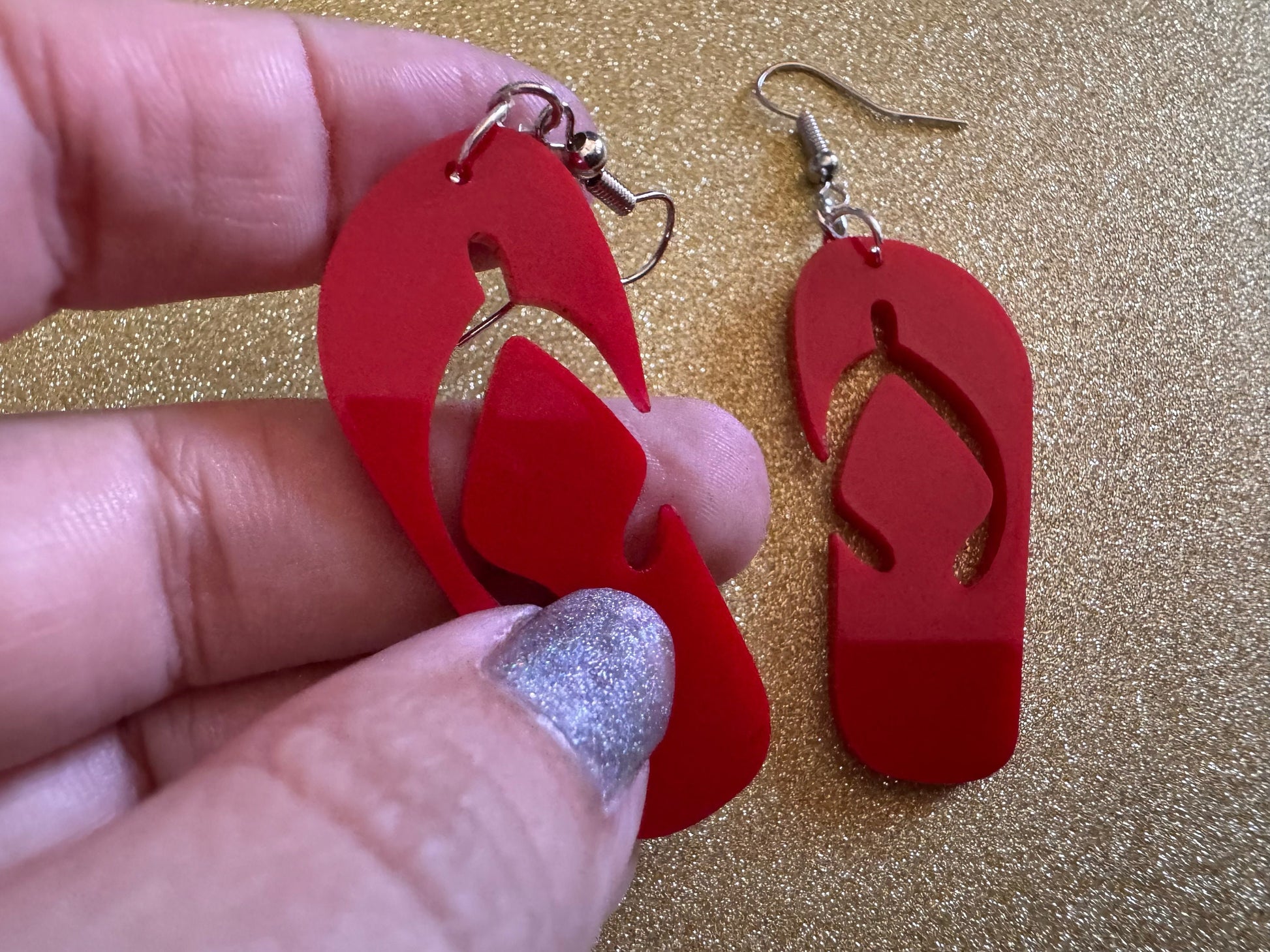 Flip Flop Earrings: Laser Cut Acrylic Flipflops, Bikini, Beach Shoes, Swim, Flip-Flops, Hawaii Slippers, Thongs, Best Gifts for Her/Him/Them
