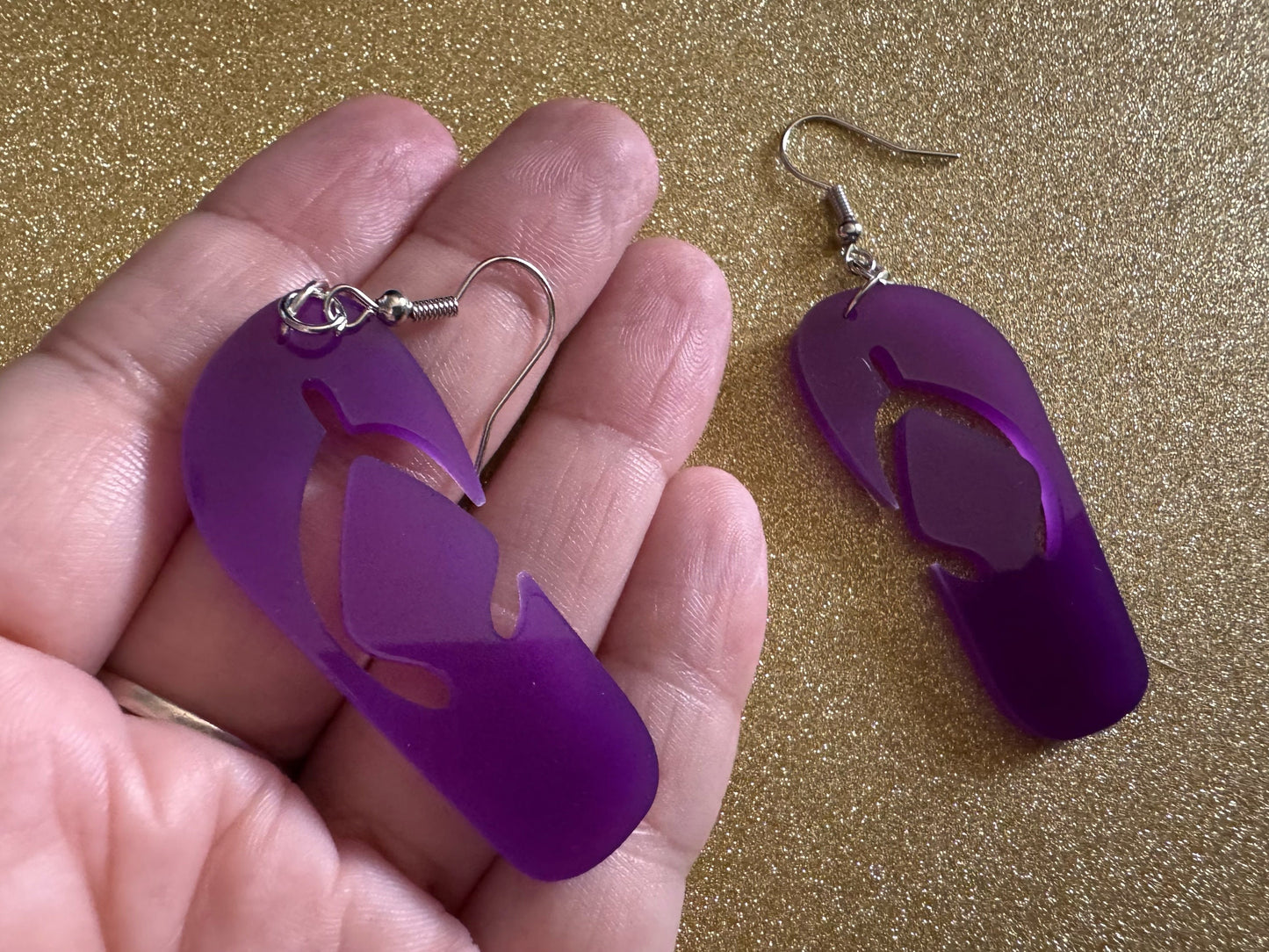 Flip Flop Earrings: Laser Cut Acrylic Flipflops, Bikini, Beach Shoes, Swim, Flip-Flops, Hawaii Slippers, Thongs, Best Gifts for Her/Him/Them