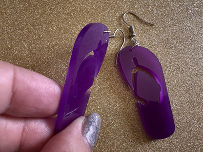 Flip Flop Earrings: Laser Cut Acrylic Flipflops, Bikini, Beach Shoes, Swim, Flip-Flops, Hawaii Slippers, Thongs, Best Gifts for Her/Him/Them