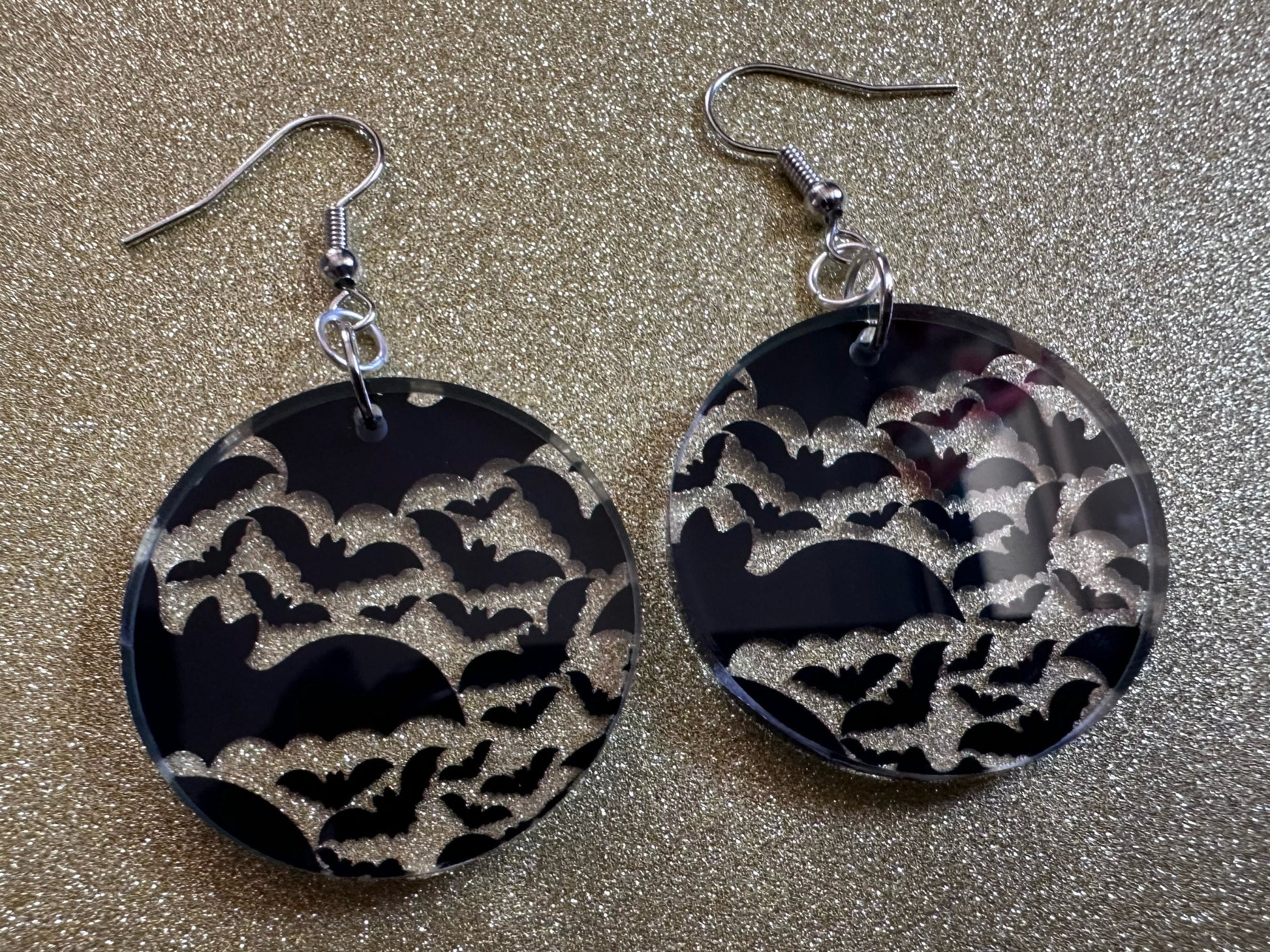 Flying Bat Earrings: Laser Cut Acrylic Bats, Halloween, Magic, Spooky, Black Bats, Vamp, Vampire, Best Gifts for Her/Him/Them
