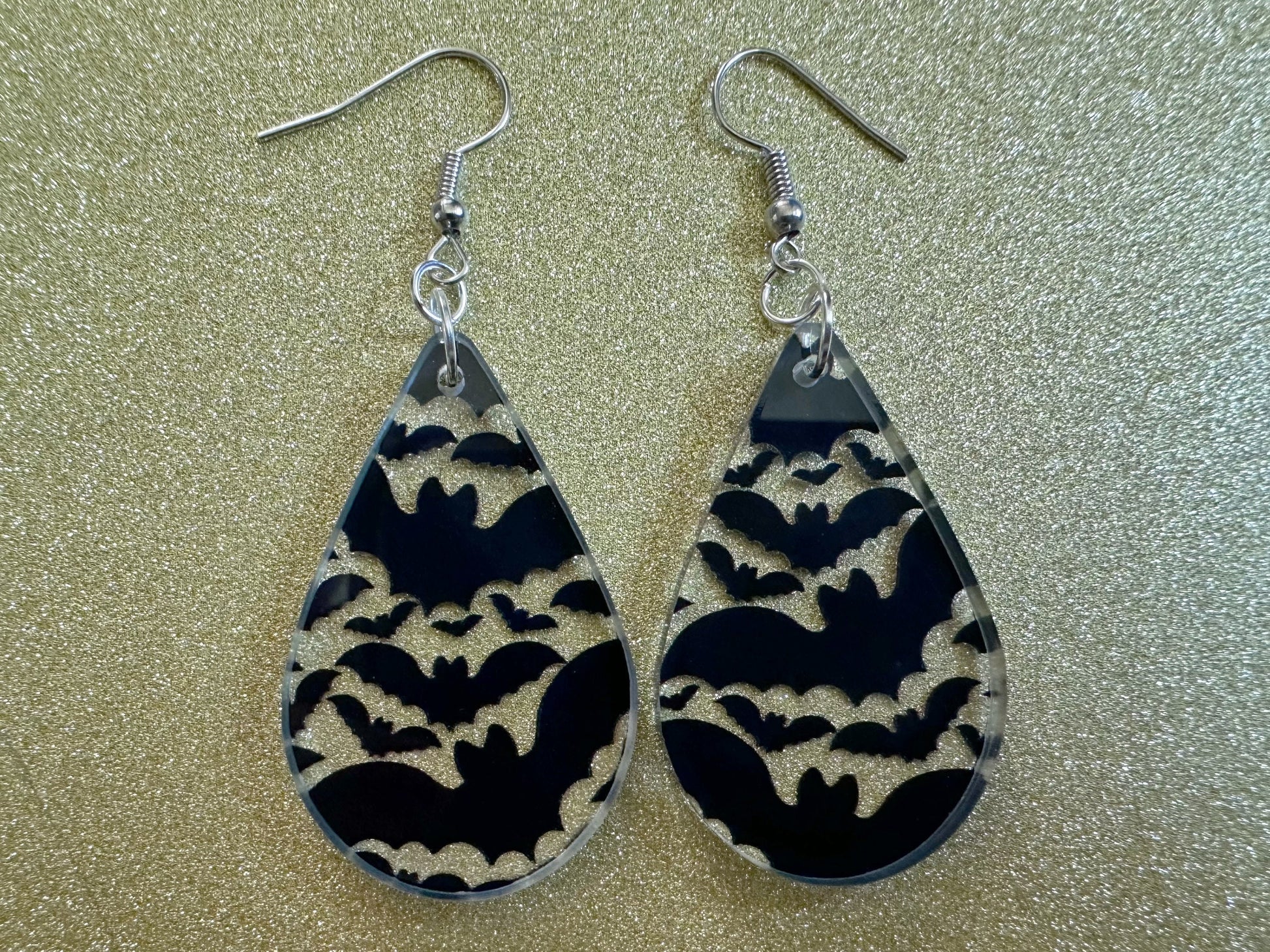 Flying Bat Earrings: Laser Cut Acrylic Bats, Halloween, Magic, Spooky, Black Bats, Vamp, Vampire, Best Gifts for Her/Him/Them