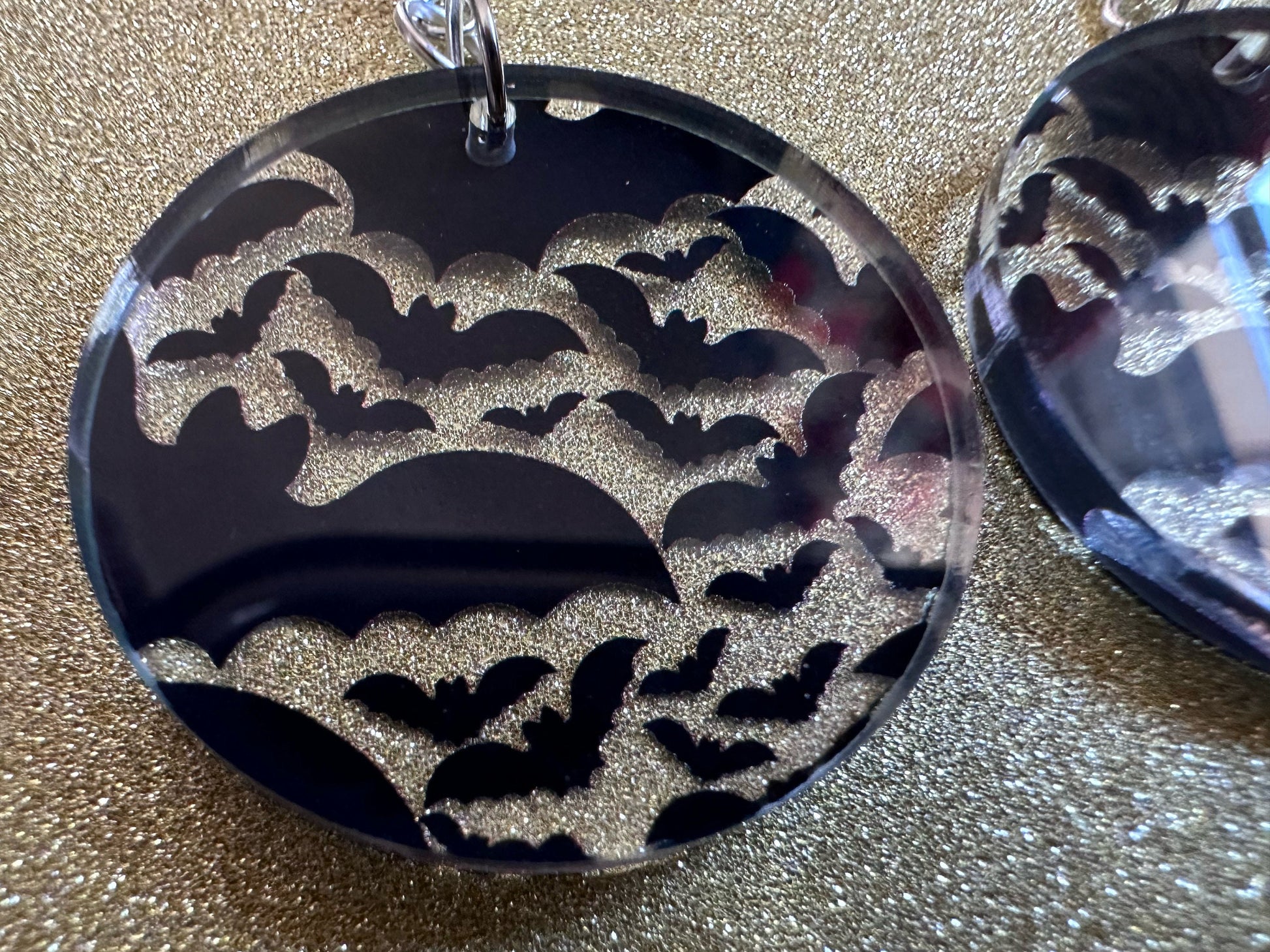 Flying Bat Earrings: Laser Cut Acrylic Bats, Halloween, Magic, Spooky, Black Bats, Vamp, Vampire, Best Gifts for Her/Him/Them
