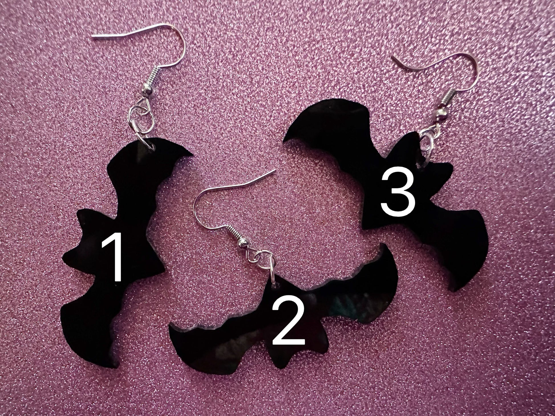 Flying Bat Earrings: Laser Cut Acrylic Bats, Halloween, Magic, Spooky, Black Bats, Vamp, Vampire, Best Gifts for Her/Him/Them