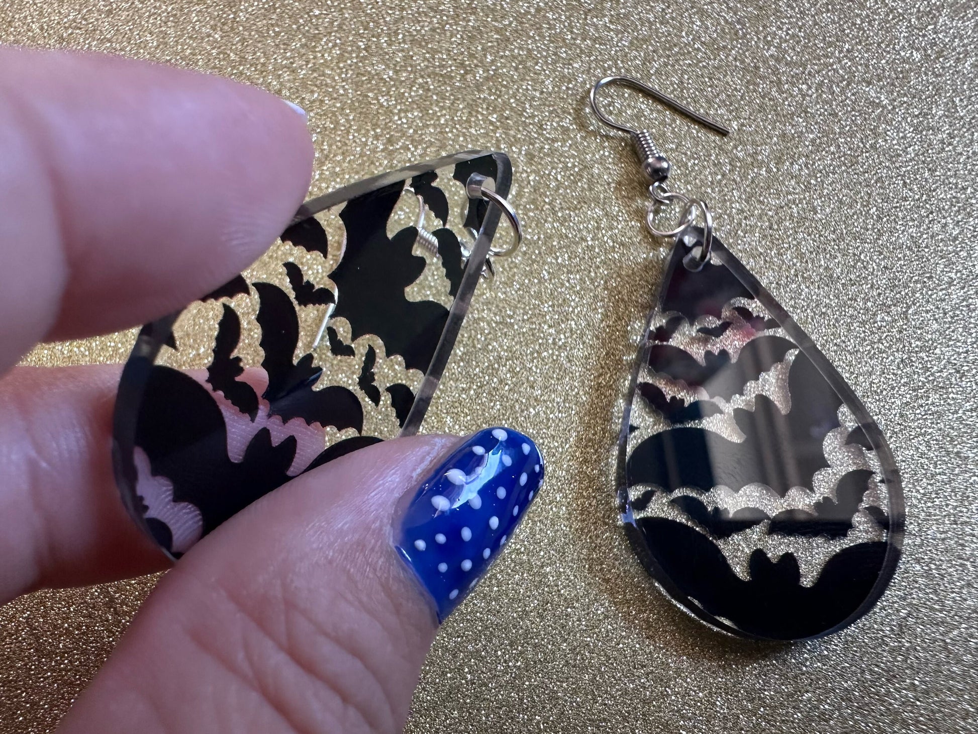 Flying Bat Earrings: Laser Cut Acrylic Bats, Halloween, Magic, Spooky, Black Bats, Vamp, Vampire, Best Gifts for Her/Him/Them