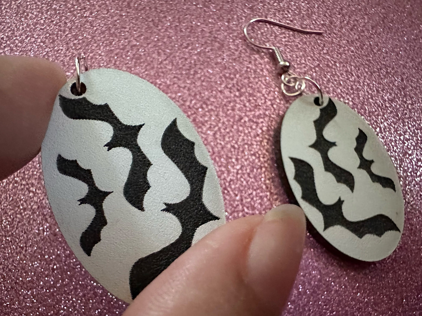 Flying Bat Earrings: Laser Cut Acrylic Bats, Halloween, Magic, Spooky, Black Bats, Vamp, Vampire, Best Gifts for Her/Him/Them