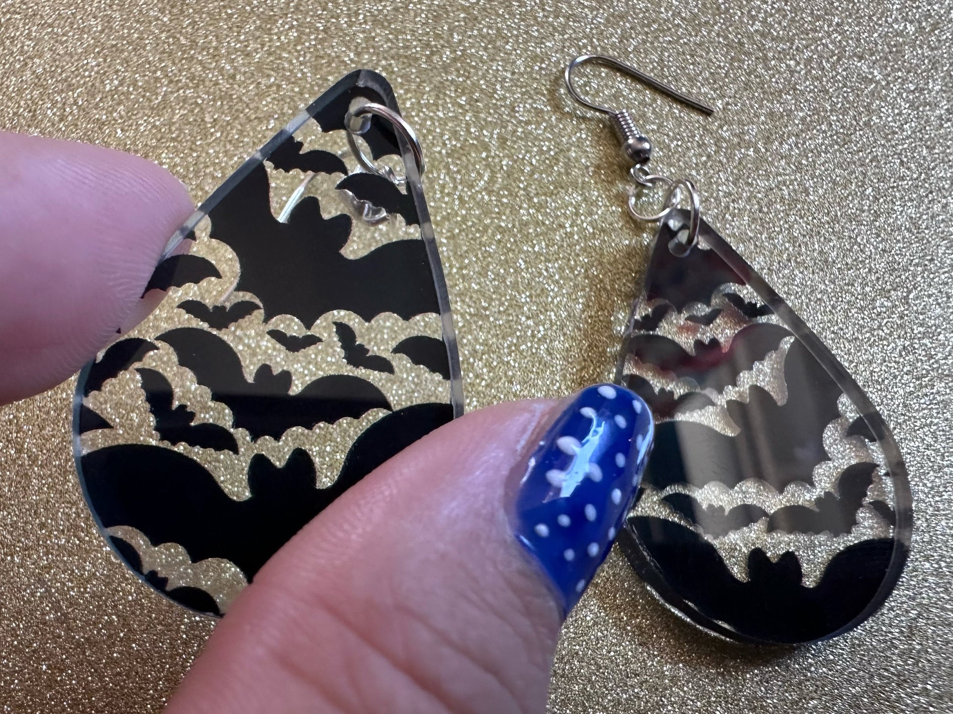 Flying Bat Earrings: Laser Cut Acrylic Bats, Halloween, Magic, Spooky, Black Bats, Vamp, Vampire, Best Gifts for Her/Him/Them