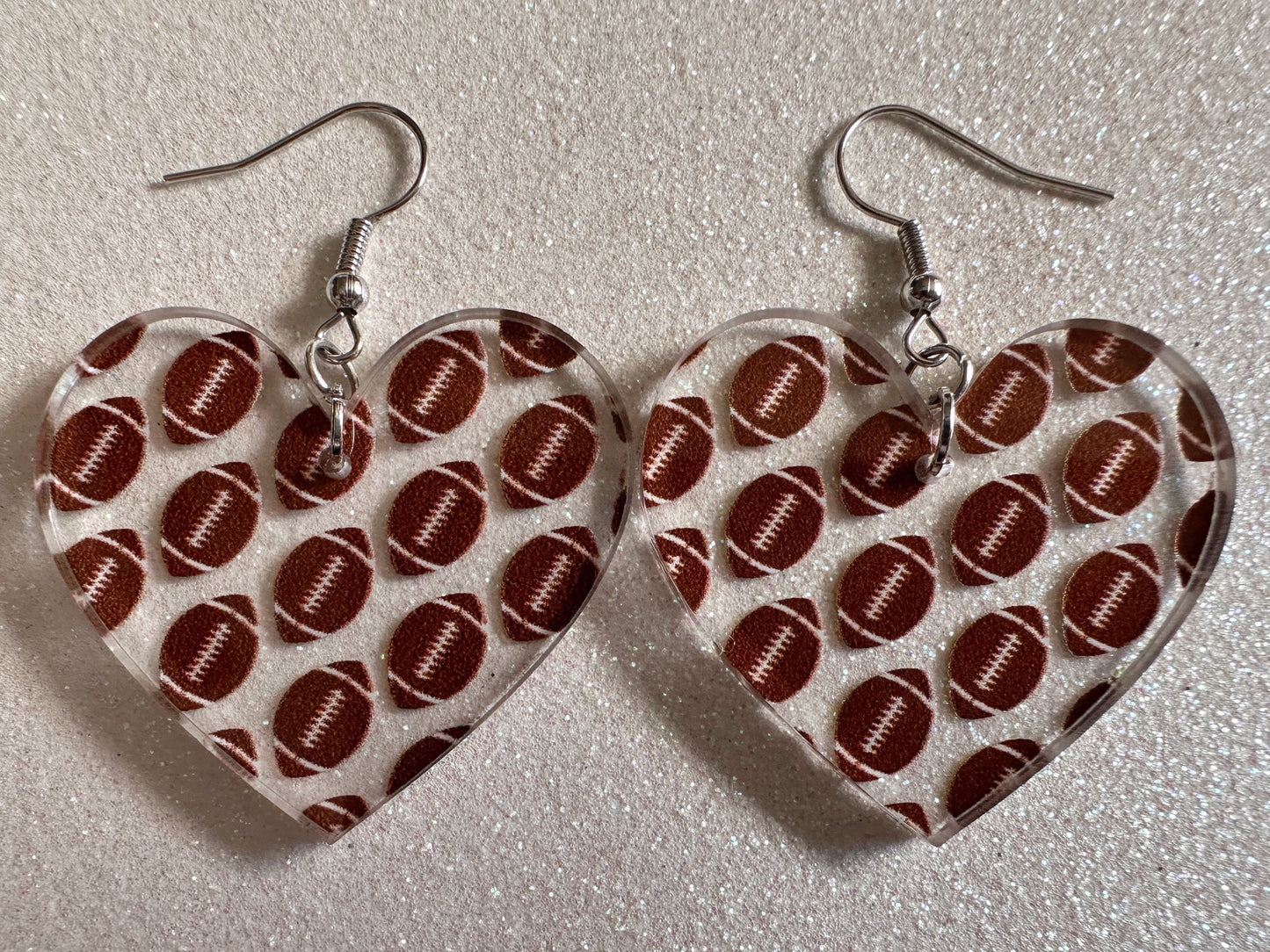 Football Earrings: Laser Cut Acrylic Football Balls, American Football, Sports, NFL, Tailgate, Team, Sport, Best Gifts for Her/Him/Them