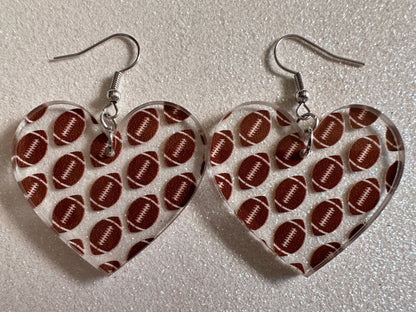 Football Earrings: Laser Cut Acrylic Football Balls, American Football, Sports, NFL, Tailgate, Team, Sport, Best Gifts for Her/Him/Them