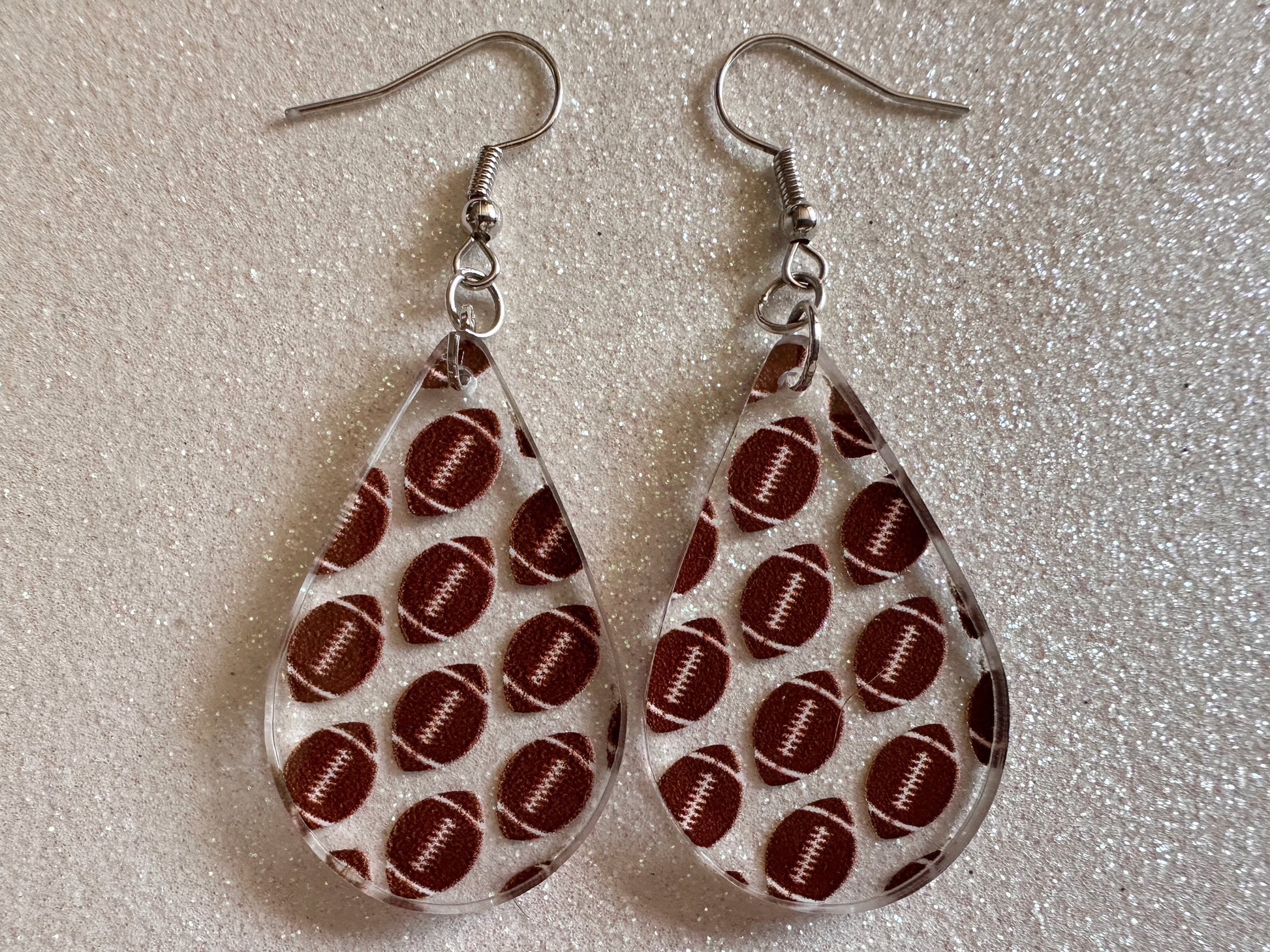 Football Earrings: Laser Cut Acrylic Football Balls, American Football, Sports, NFL, Tailgate, Team, Sport, Best Gifts for Her/Him/Them