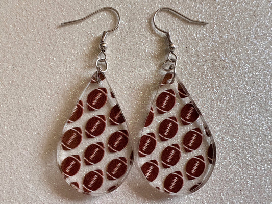 Football Earrings: Laser Cut Acrylic Football Balls, American Football, Sports, NFL, Tailgate, Team, Sport, Best Gifts for Her/Him/Them