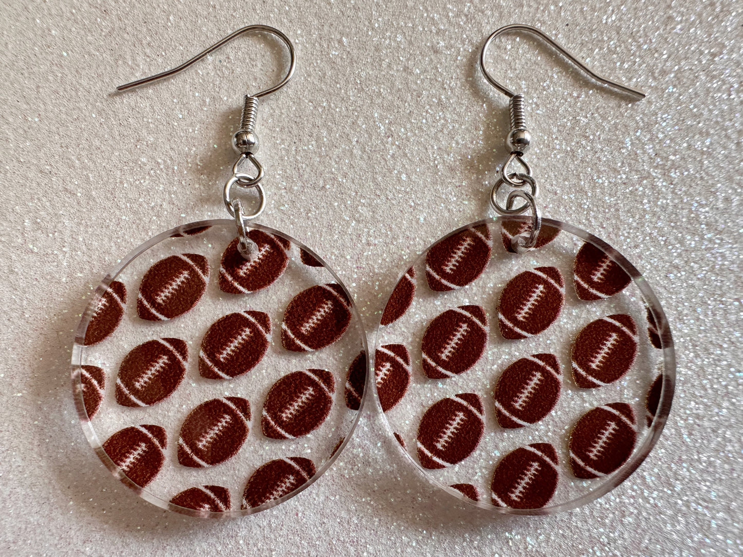 Football Earrings: Laser Cut Acrylic Football Balls, American Football, Sports, NFL, Tailgate, Team, Sport, Best Gifts for Her/Him/Them