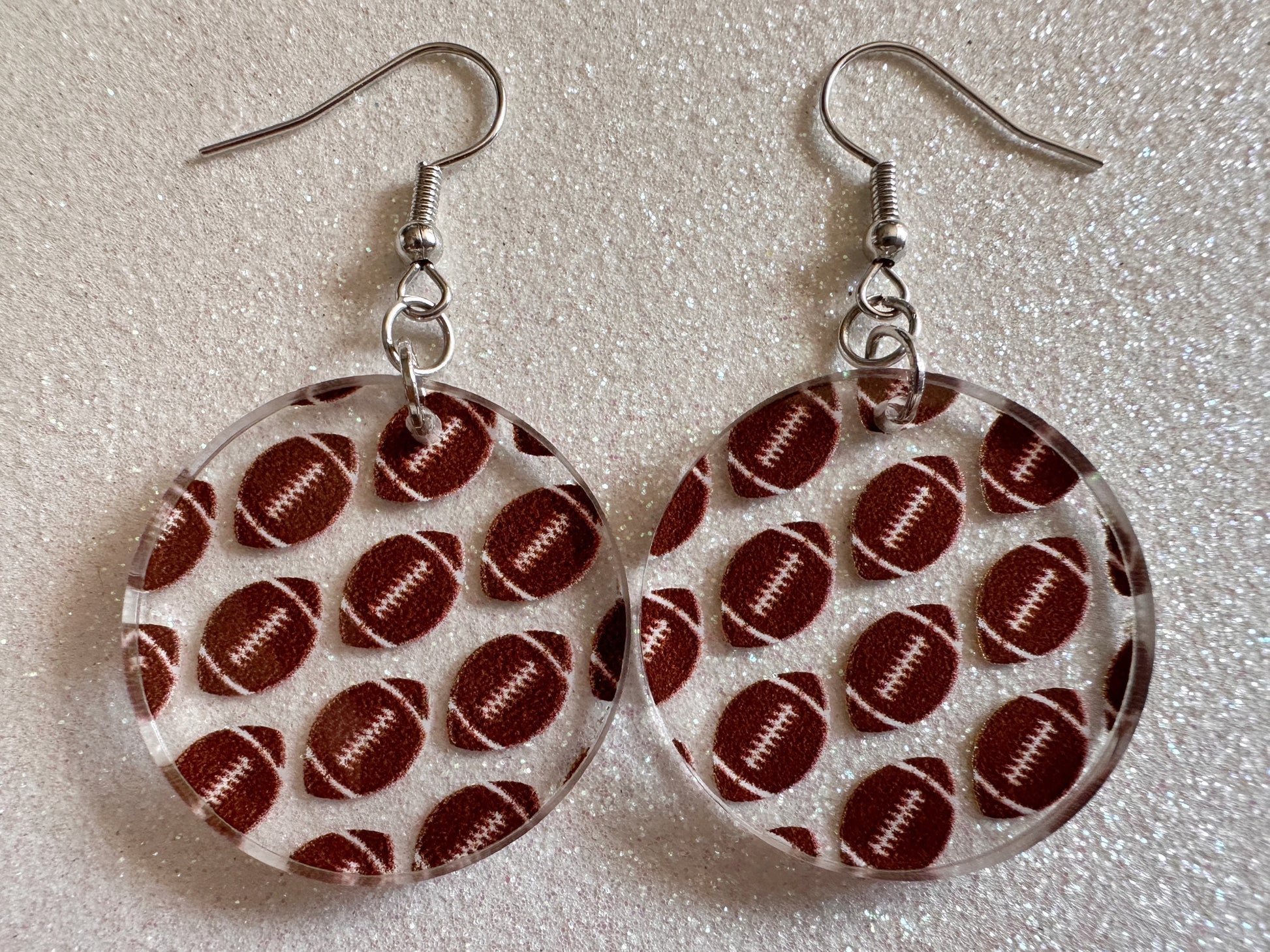Football Earrings: Laser Cut Acrylic Football Balls, American Football, Sports, NFL, Tailgate, Team, Sport, Best Gifts for Her/Him/Them