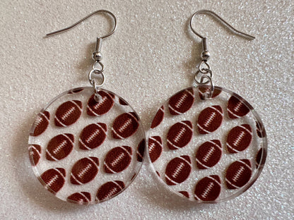 Football Earrings: Laser Cut Acrylic Football Balls, American Football, Sports, NFL, Tailgate, Team, Sport, Best Gifts for Her/Him/Them