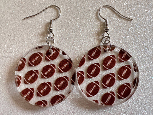 Football Earrings: Laser Cut Acrylic Football Balls, American Football, Sports, NFL, Tailgate, Team, Sport, Best Gifts for Her/Him/Them