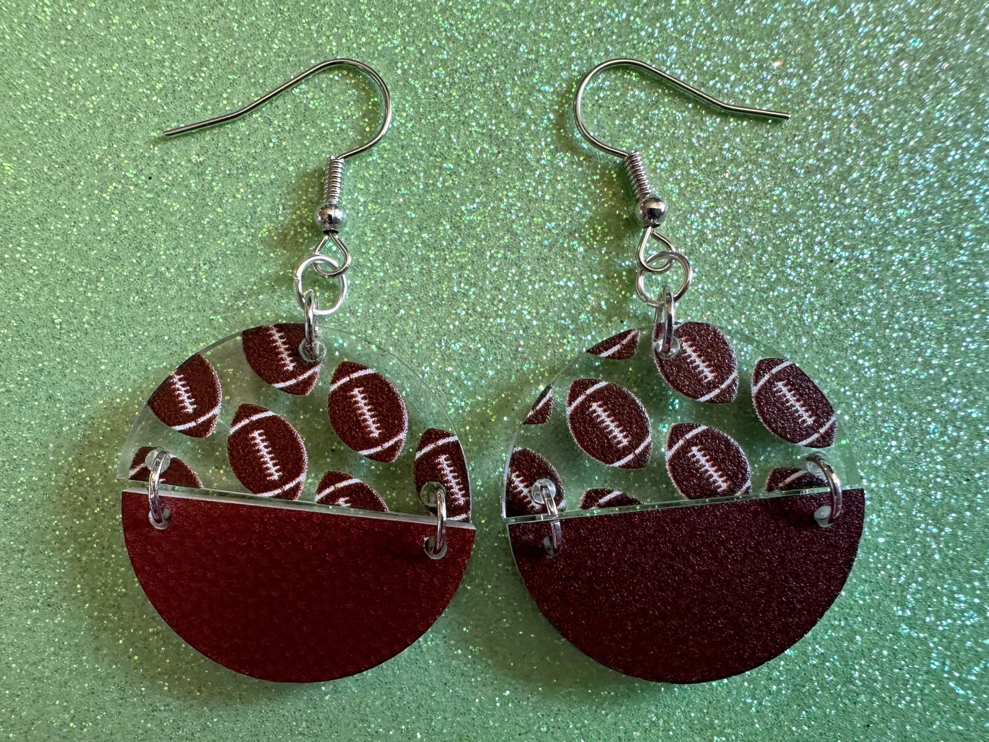 Football Earrings: Laser Cut Acrylic Football Balls, American Football, Sports, NFL, Tailgate, Team, Sport, Best Gifts for Her/Him/Them