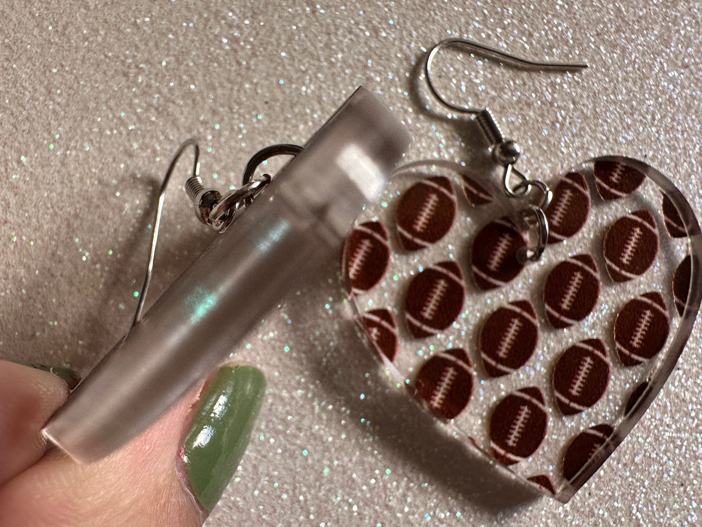 Football Earrings: Laser Cut Acrylic Football Balls, American Football, Sports, NFL, Tailgate, Team, Sport, Best Gifts for Her/Him/Them