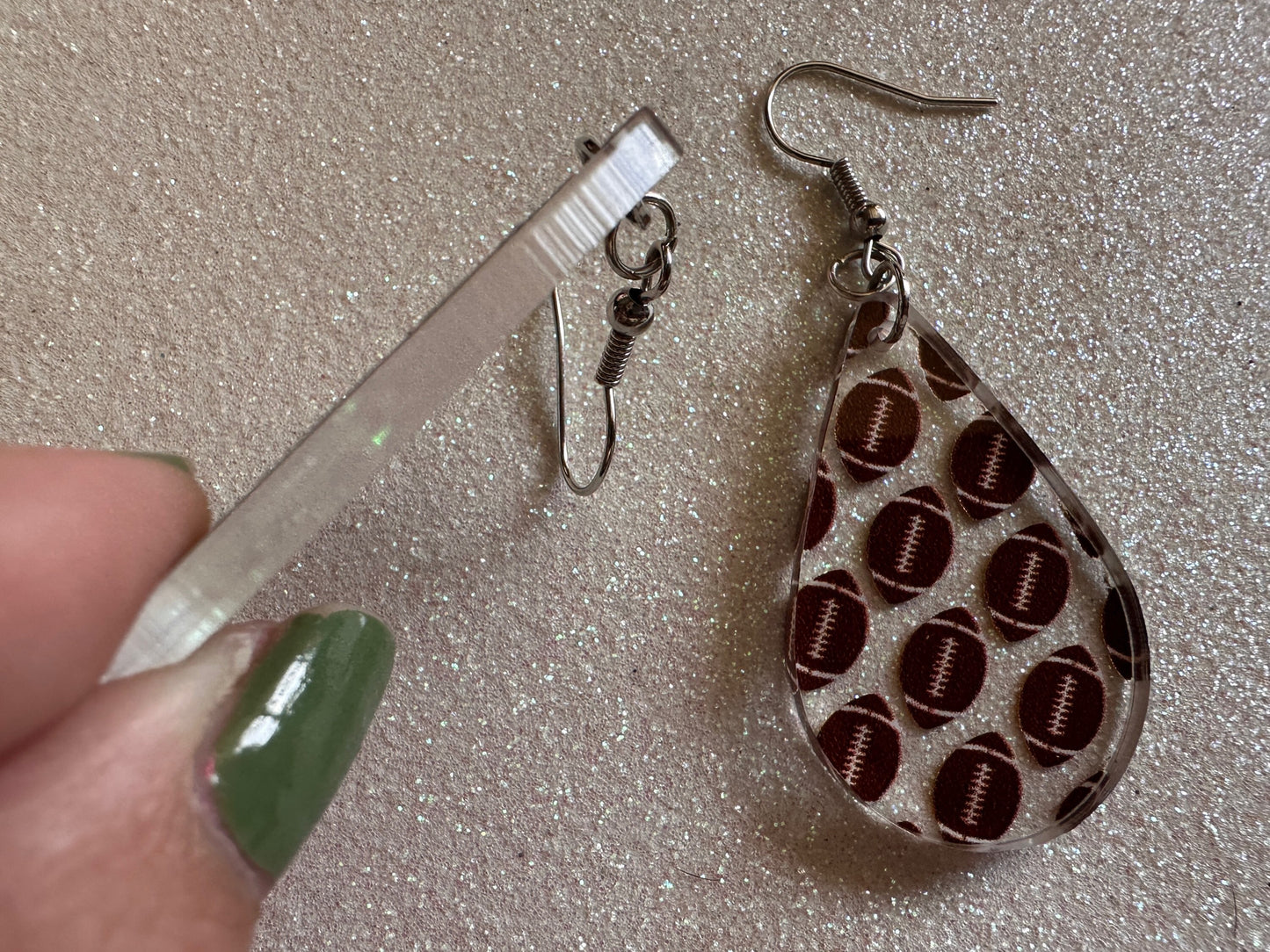 Football Earrings: Laser Cut Acrylic Football Balls, American Football, Sports, NFL, Tailgate, Team, Sport, Best Gifts for Her/Him/Them
