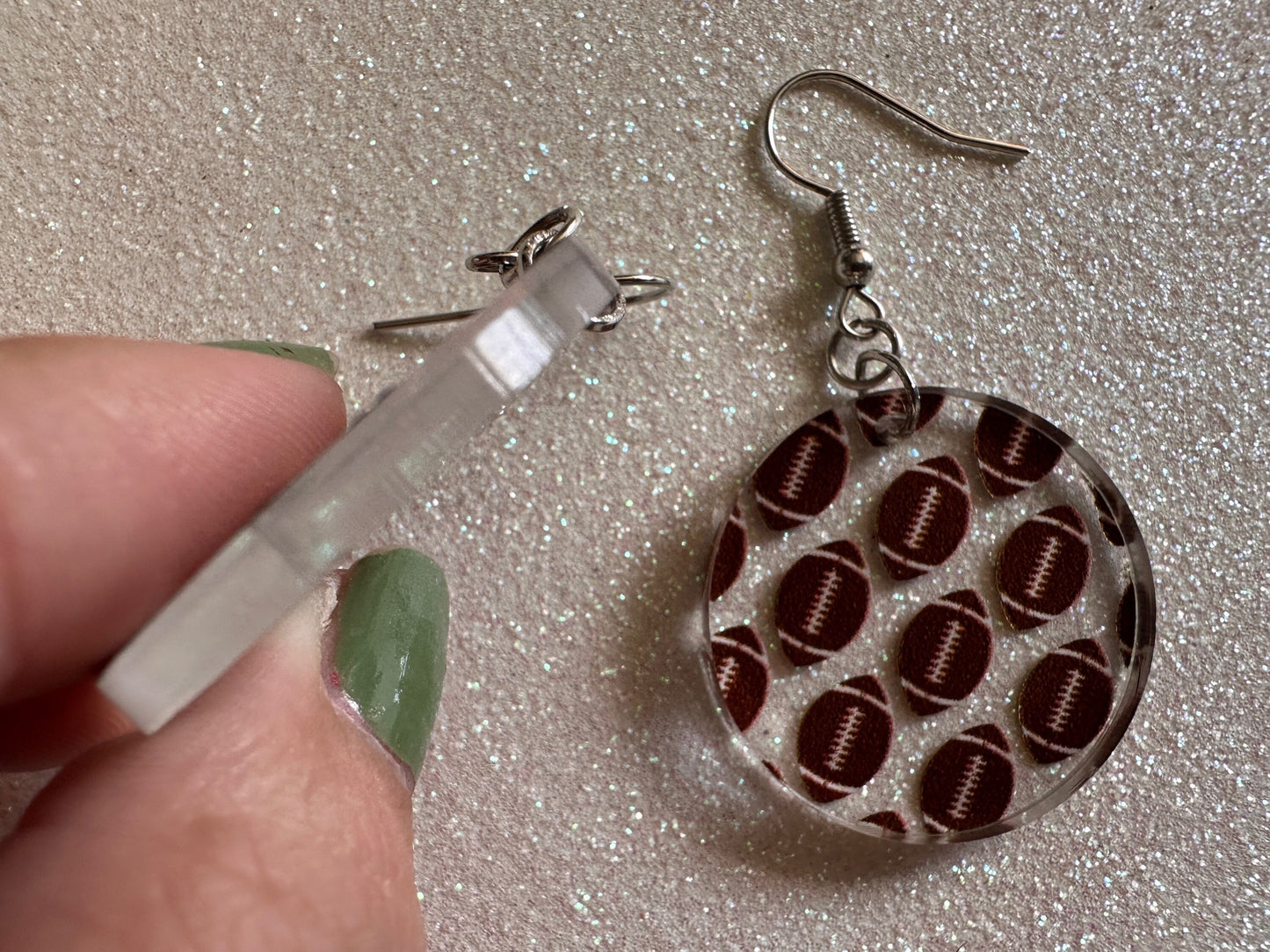 Football Earrings: Laser Cut Acrylic Football Balls, American Football, Sports, NFL, Tailgate, Team, Sport, Best Gifts for Her/Him/Them