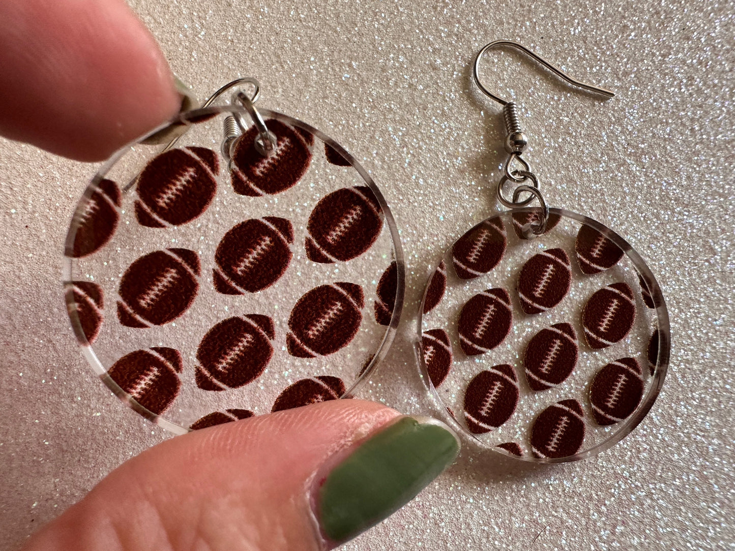 Football Earrings: Laser Cut Acrylic Football Balls, American Football, Sports, NFL, Tailgate, Team, Sport, Best Gifts for Her/Him/Them
