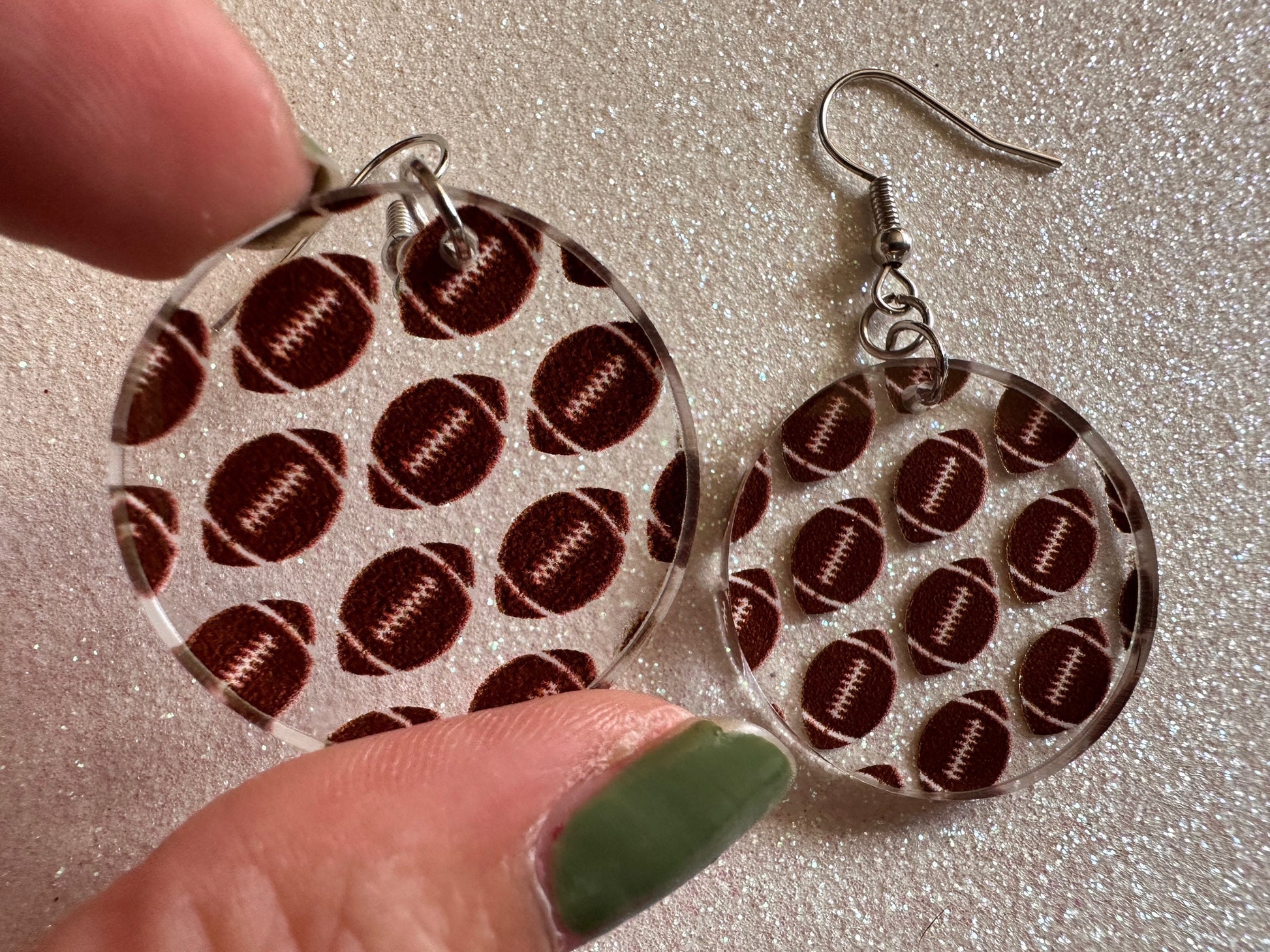 Football Earrings: Laser Cut Acrylic Football Balls, American Football, Sports, NFL, Tailgate, Team, Sport, Best Gifts for Her/Him/Them