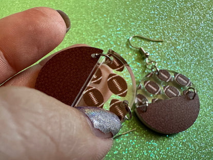 Football Earrings: Laser Cut Acrylic Football Balls, American Football, Sports, NFL, Tailgate, Team, Sport, Best Gifts for Her/Him/Them