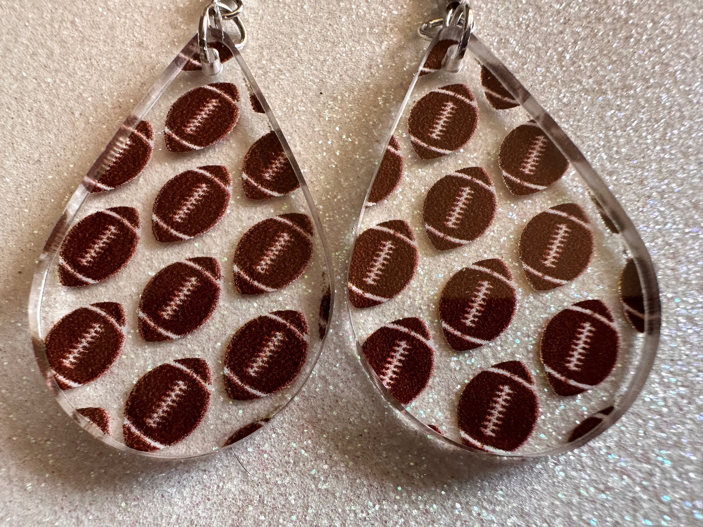 Football Earrings: Laser Cut Acrylic Football Balls, American Football, Sports, NFL, Tailgate, Team, Sport, Best Gifts for Her/Him/Them