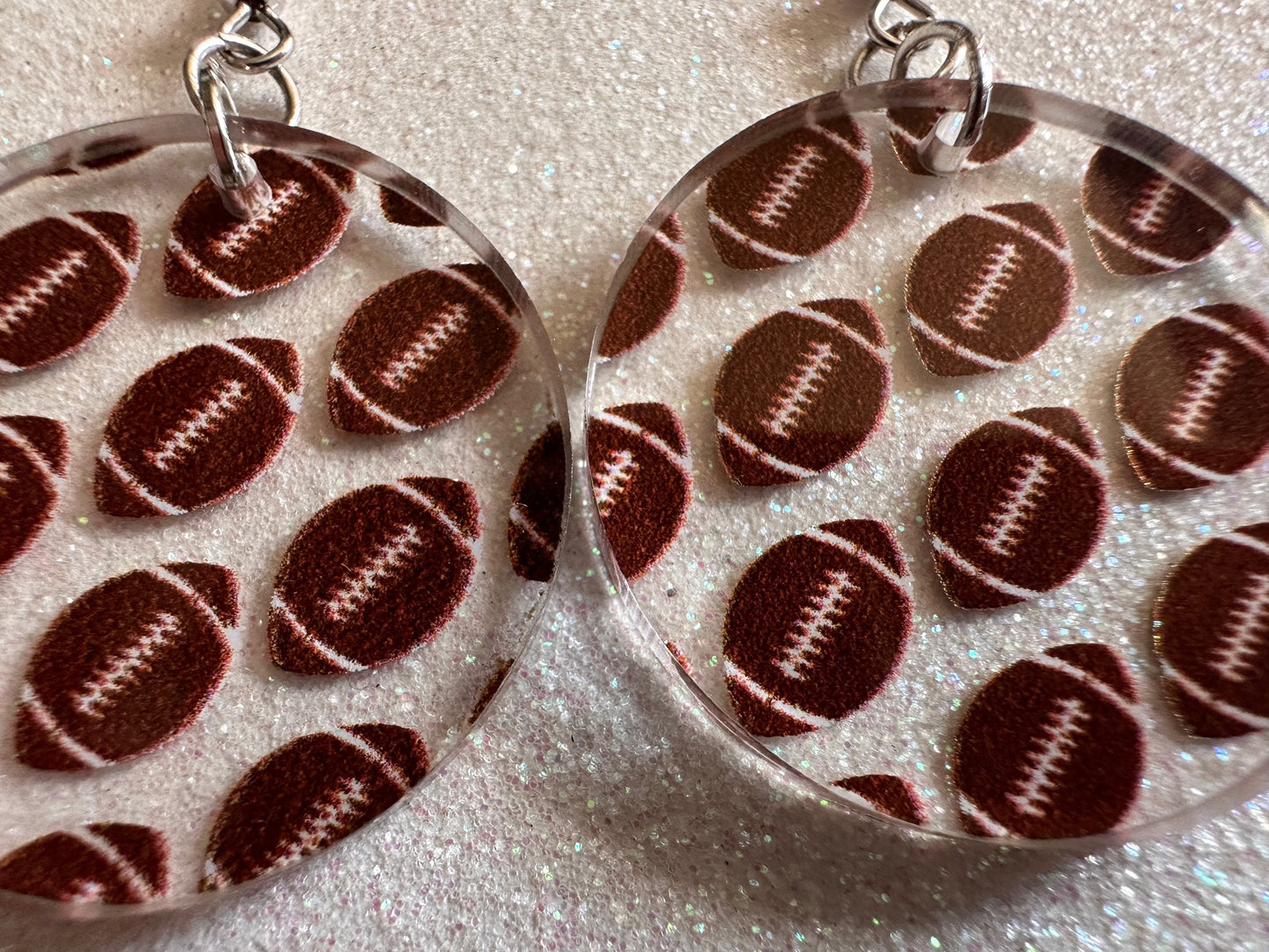 Football Earrings: Laser Cut Acrylic Football Balls, American Football, Sports, NFL, Tailgate, Team, Sport, Best Gifts for Her/Him/Them