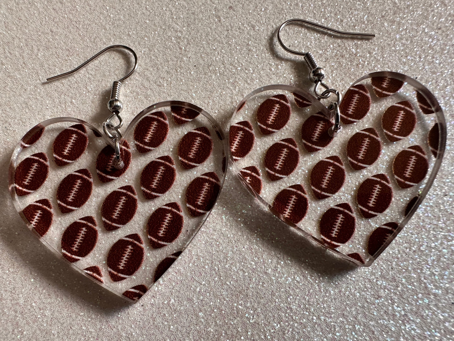 Football Earrings: Laser Cut Acrylic Football Balls, American Football, Sports, NFL, Tailgate, Team, Sport, Best Gifts for Her/Him/Them