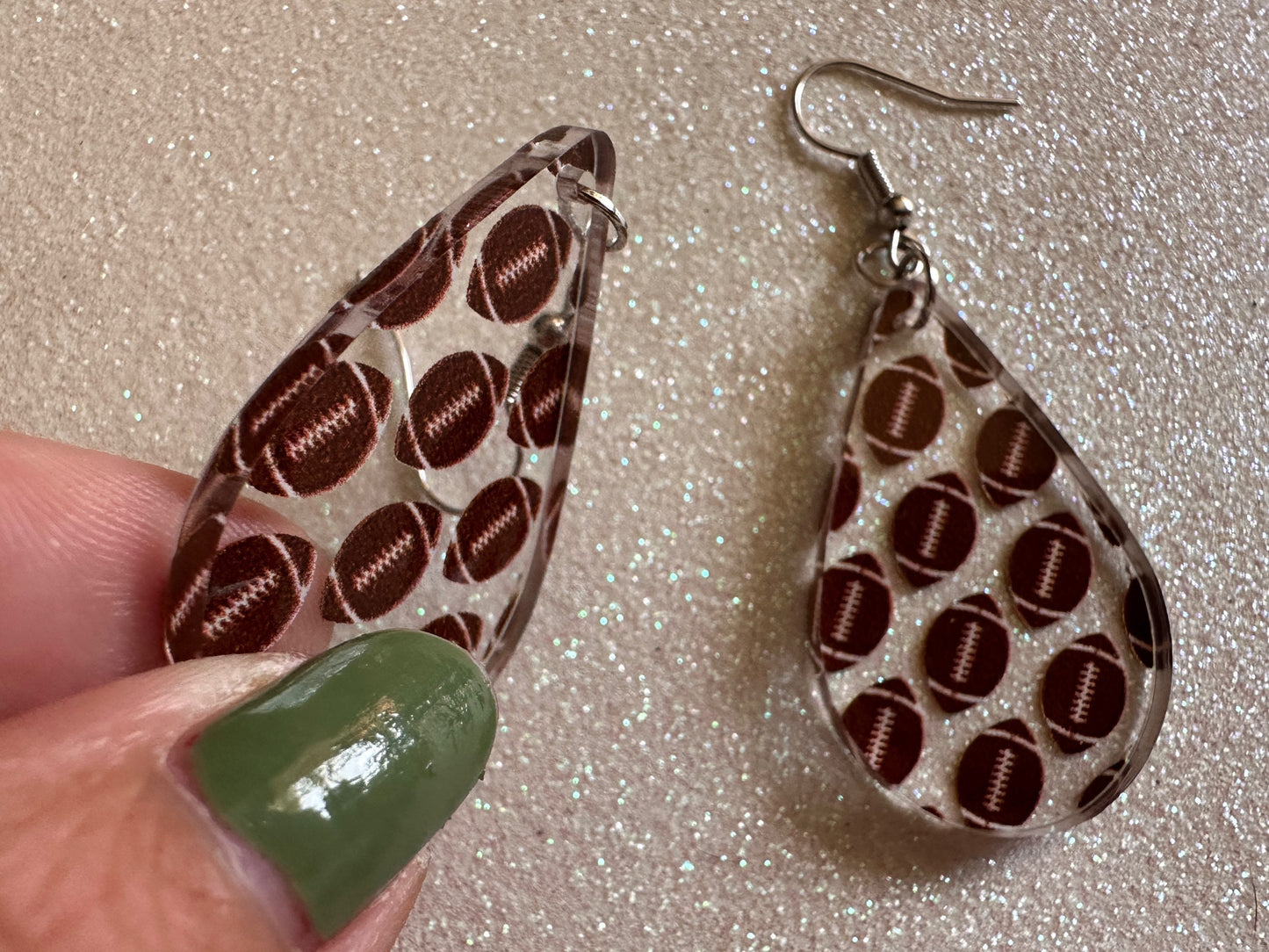 Football Earrings: Laser Cut Acrylic Football Balls, American Football, Sports, NFL, Tailgate, Team, Sport, Best Gifts for Her/Him/Them