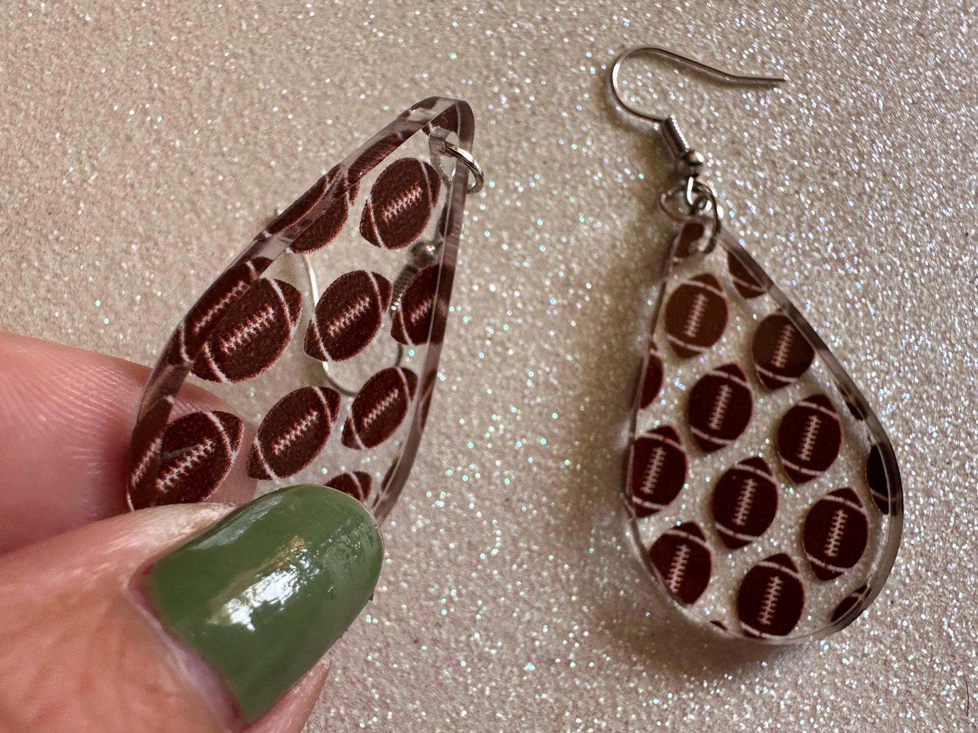 Football Earrings: Laser Cut Acrylic Football Balls, American Football, Sports, NFL, Tailgate, Team, Sport, Best Gifts for Her/Him/Them