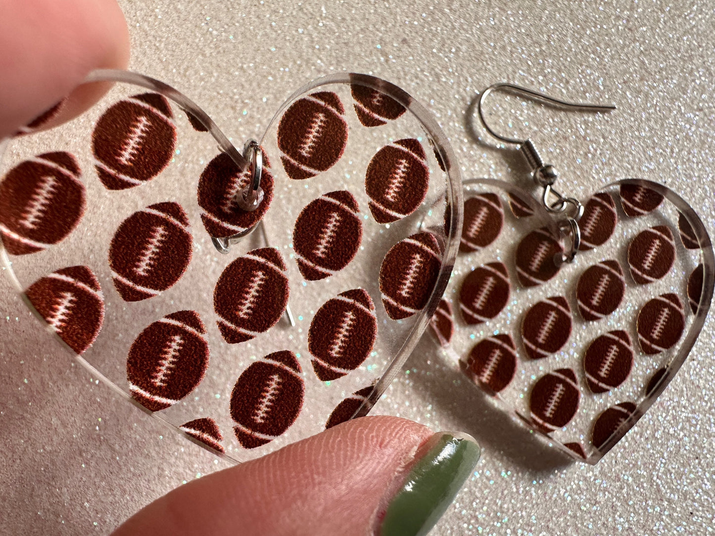 Football Earrings: Laser Cut Acrylic Football Balls, American Football, Sports, NFL, Tailgate, Team, Sport, Best Gifts for Her/Him/Them