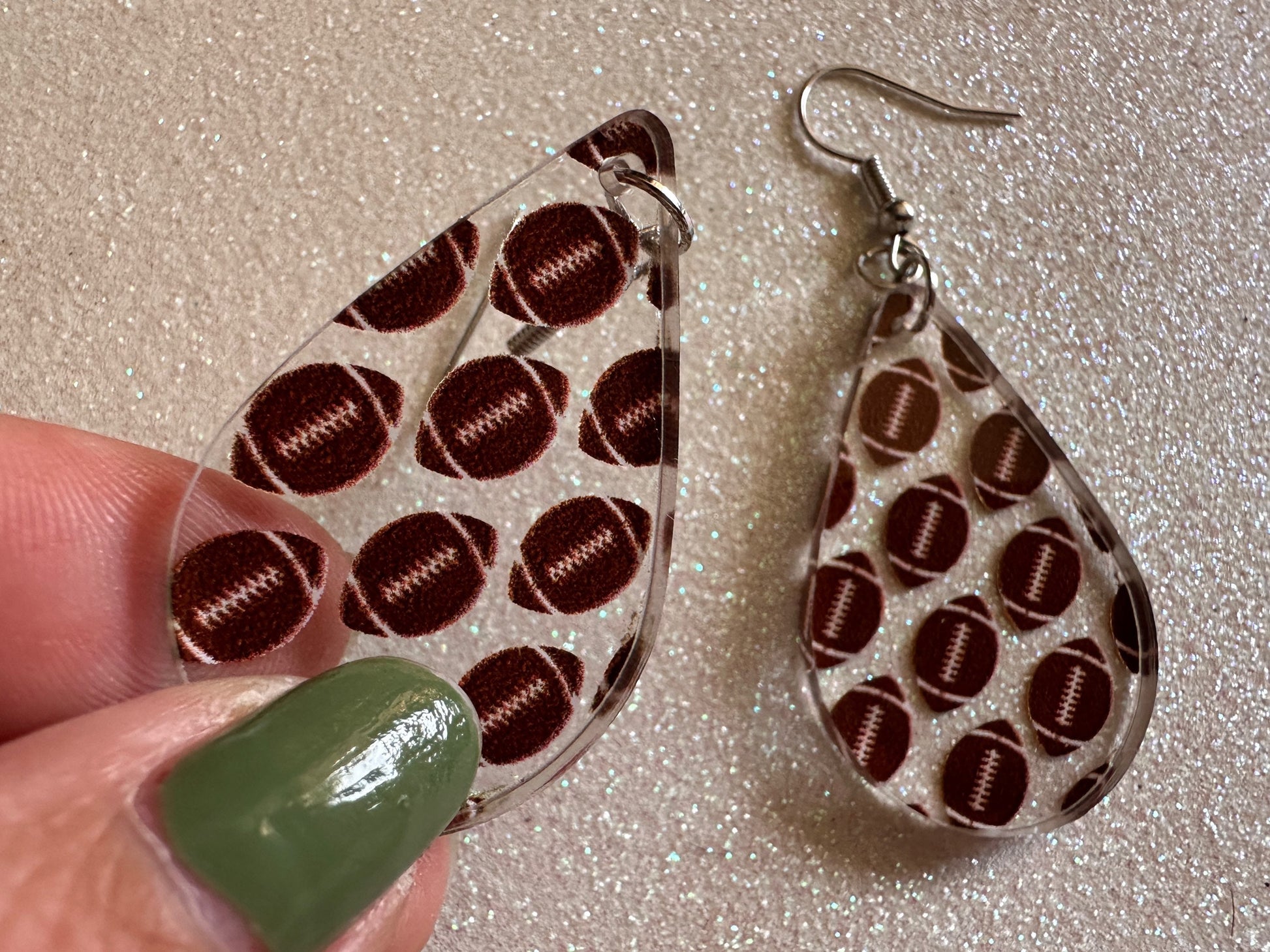 Football Earrings: Laser Cut Acrylic Football Balls, American Football, Sports, NFL, Tailgate, Team, Sport, Best Gifts for Her/Him/Them