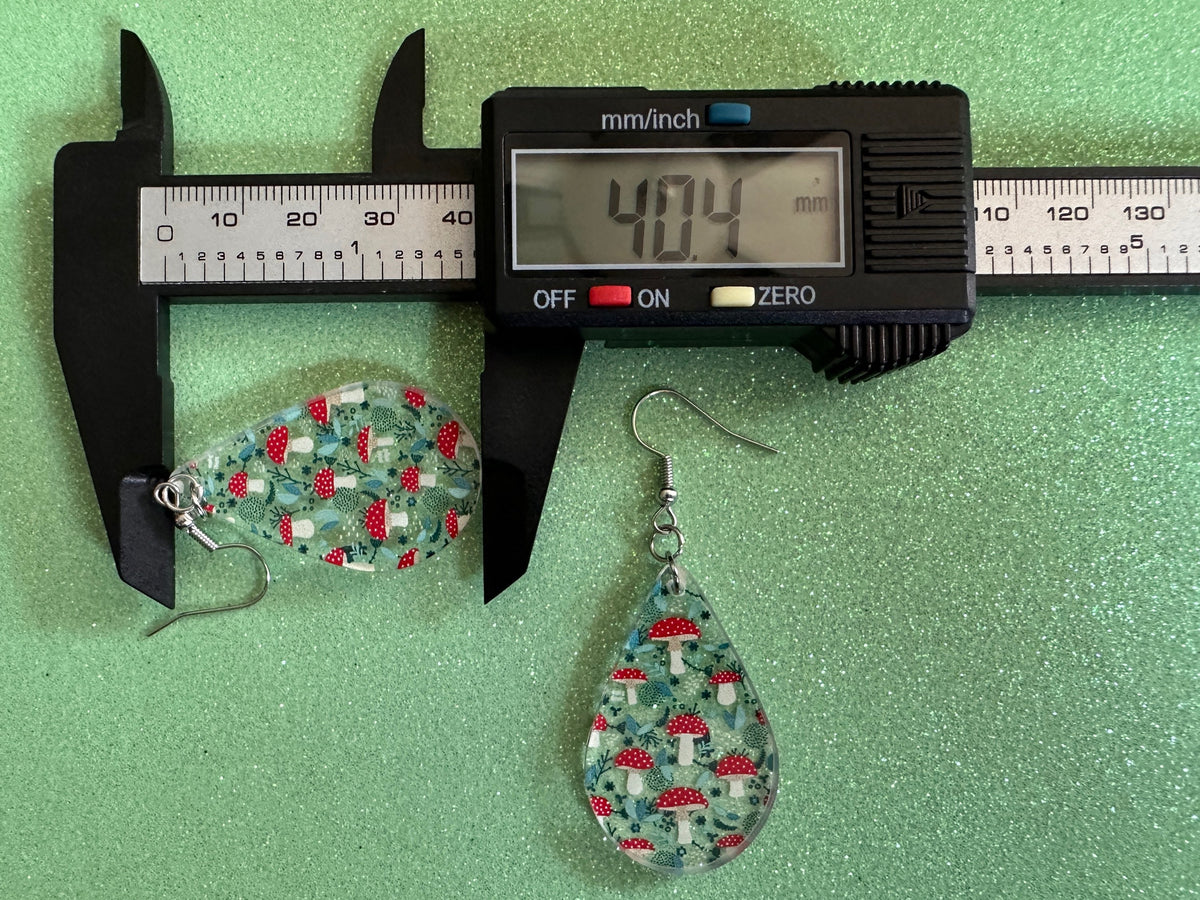Forest Earrings: Laser Cut Acrylic Mushrooms, Trees, Amanita, Forest, Green, Insects, Cottage Core, Best Gifts for Her/Him/Them
