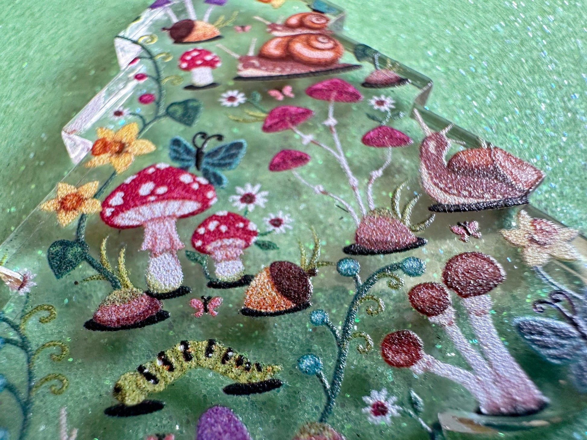 Forest Tree Earrings: Laser Cut Acrylic Mushrooms, Christmas Trees, Nature, Snails, Amanita, Green, Insects, Cottage, Gifts for Her/Him/Them