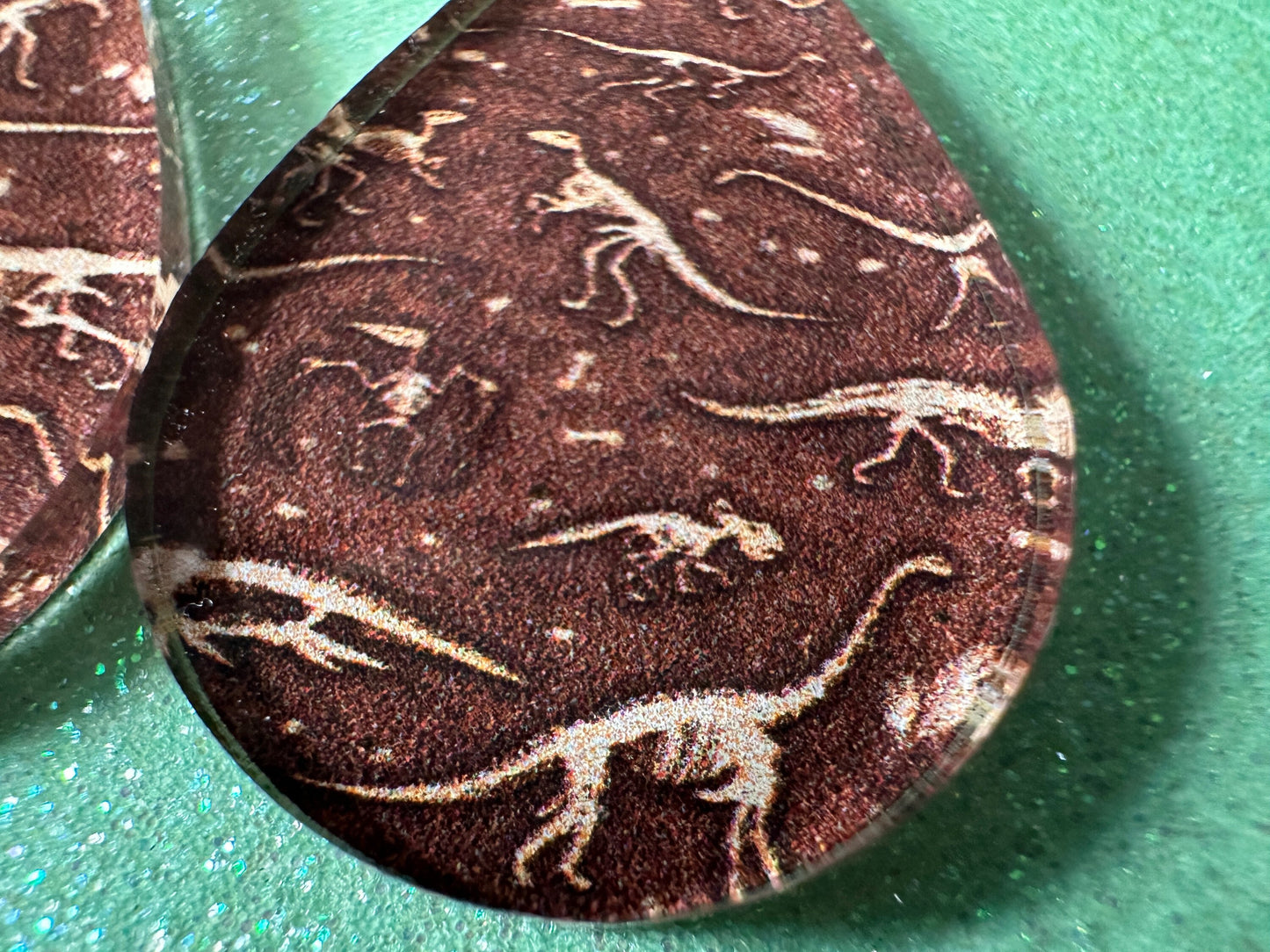 Fossil Earrings: Laser Cut Acrylic Dinosaur Fossils, Jurassic Park, Science, History, Archeologist, Paleontologist, Gifts for Her/Him/Them