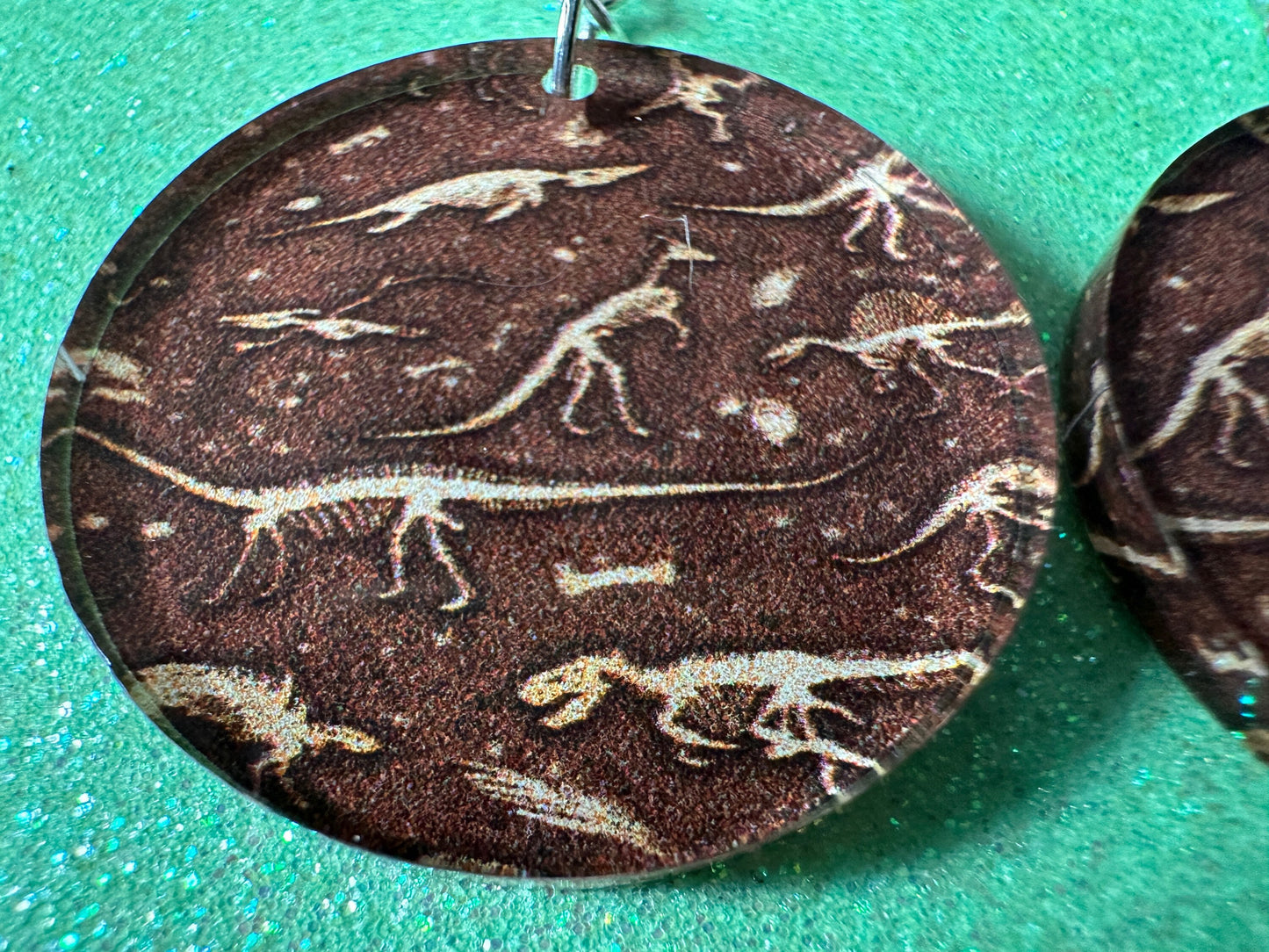 Fossil Earrings: Laser Cut Acrylic Dinosaur Fossils, Jurassic Park, Science, History, Archeologist, Paleontologist, Gifts for Her/Him/Them