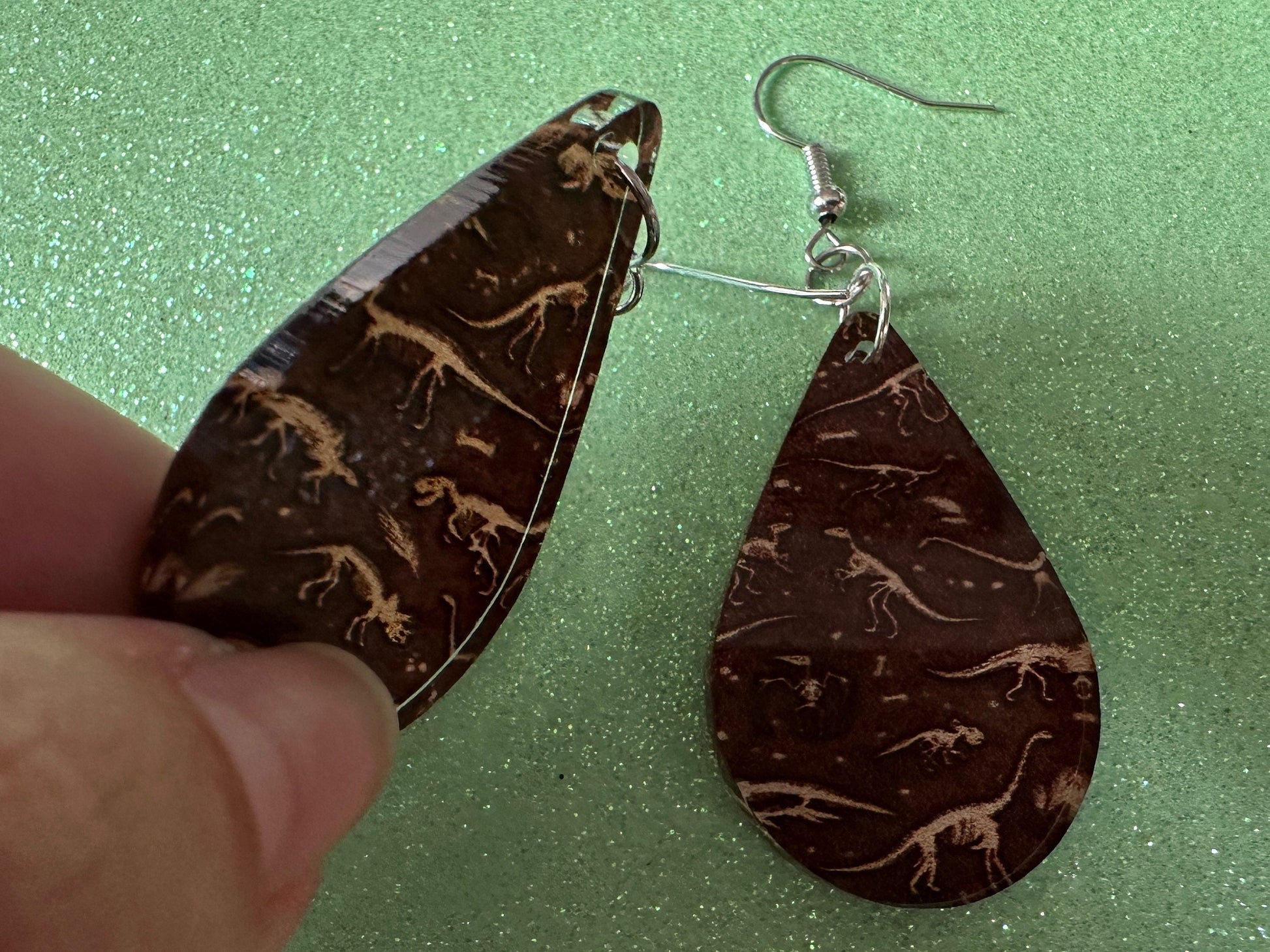 Fossil Earrings: Laser Cut Acrylic Dinosaur Fossils, Jurassic Park, Science, History, Archeologist, Paleontologist, Gifts for Her/Him/Them