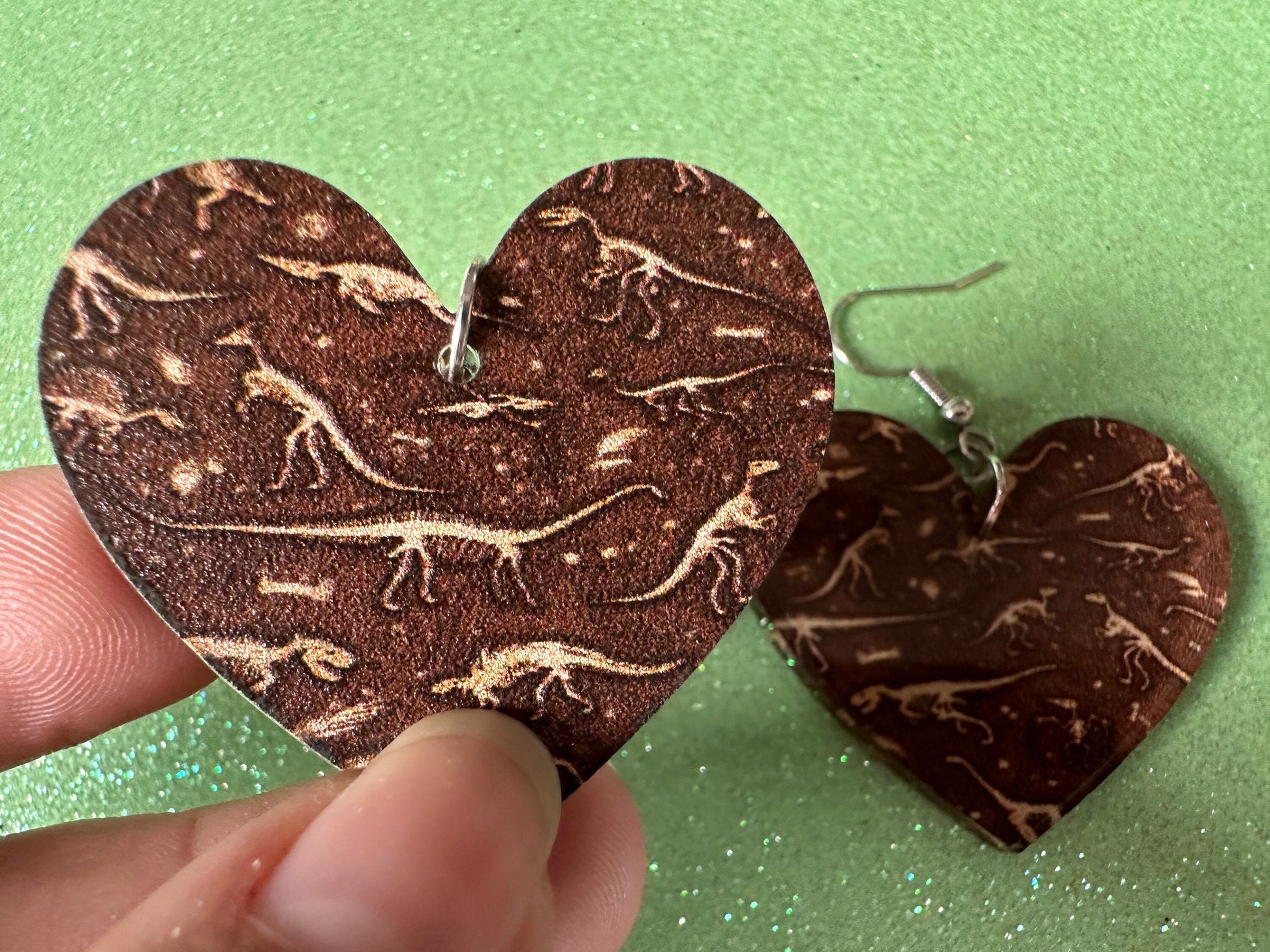 Fossil Earrings: Laser Cut Acrylic Dinosaur Fossils, Jurassic Park, Science, History, Archeologist, Paleontologist, Gifts for Her/Him/Them