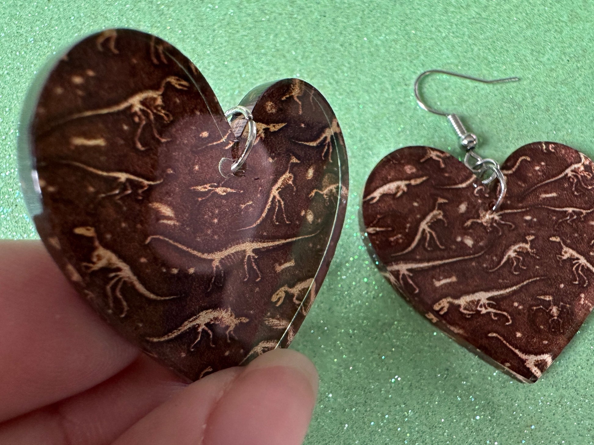 Fossil Earrings: Laser Cut Acrylic Dinosaur Fossils, Jurassic Park, Science, History, Archeologist, Paleontologist, Gifts for Her/Him/Them