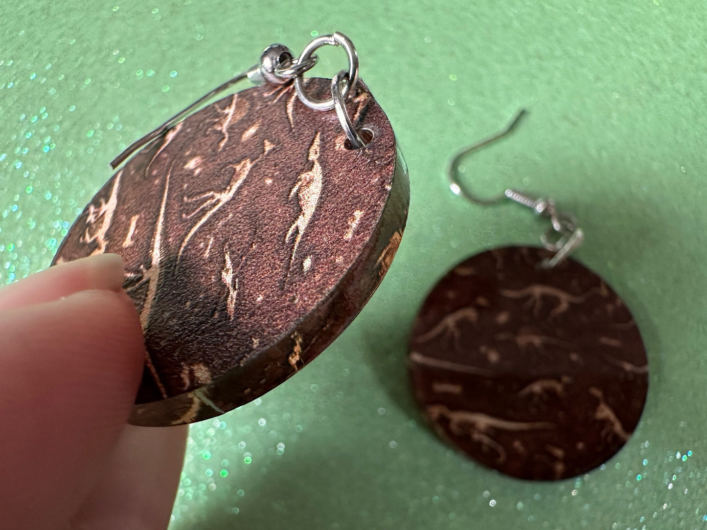 Fossil Earrings: Laser Cut Acrylic Dinosaur Fossils, Jurassic Park, Science, History, Archeologist, Paleontologist, Gifts for Her/Him/Them