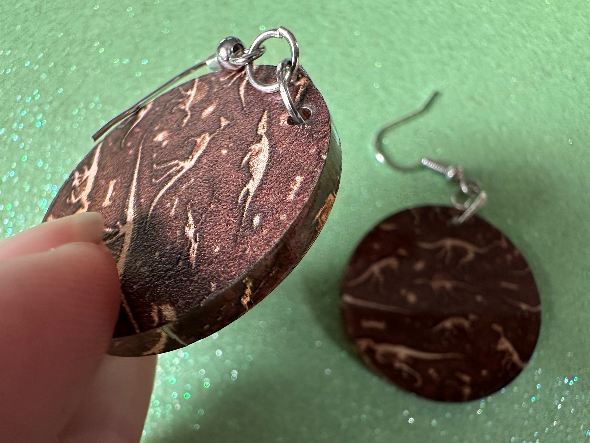 Fossil Earrings: Laser Cut Acrylic Dinosaur Fossils, Jurassic Park, Science, History, Archeologist, Paleontologist, Gifts for Her/Him/Them