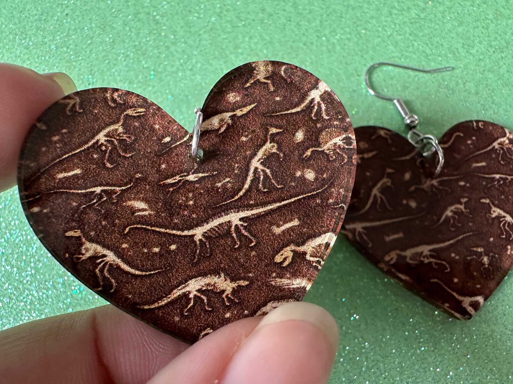 Fossil Earrings: Laser Cut Acrylic Dinosaur Fossils, Jurassic Park, Science, History, Archeologist, Paleontologist, Gifts for Her/Him/Them