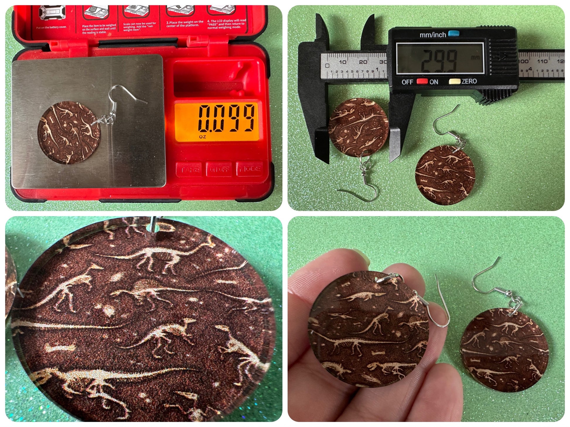 Fossil Earrings: Laser Cut Acrylic Dinosaur Fossils, Jurassic Park, Science, History, Archeologist, Paleontologist, Gifts for Her/Him/Them