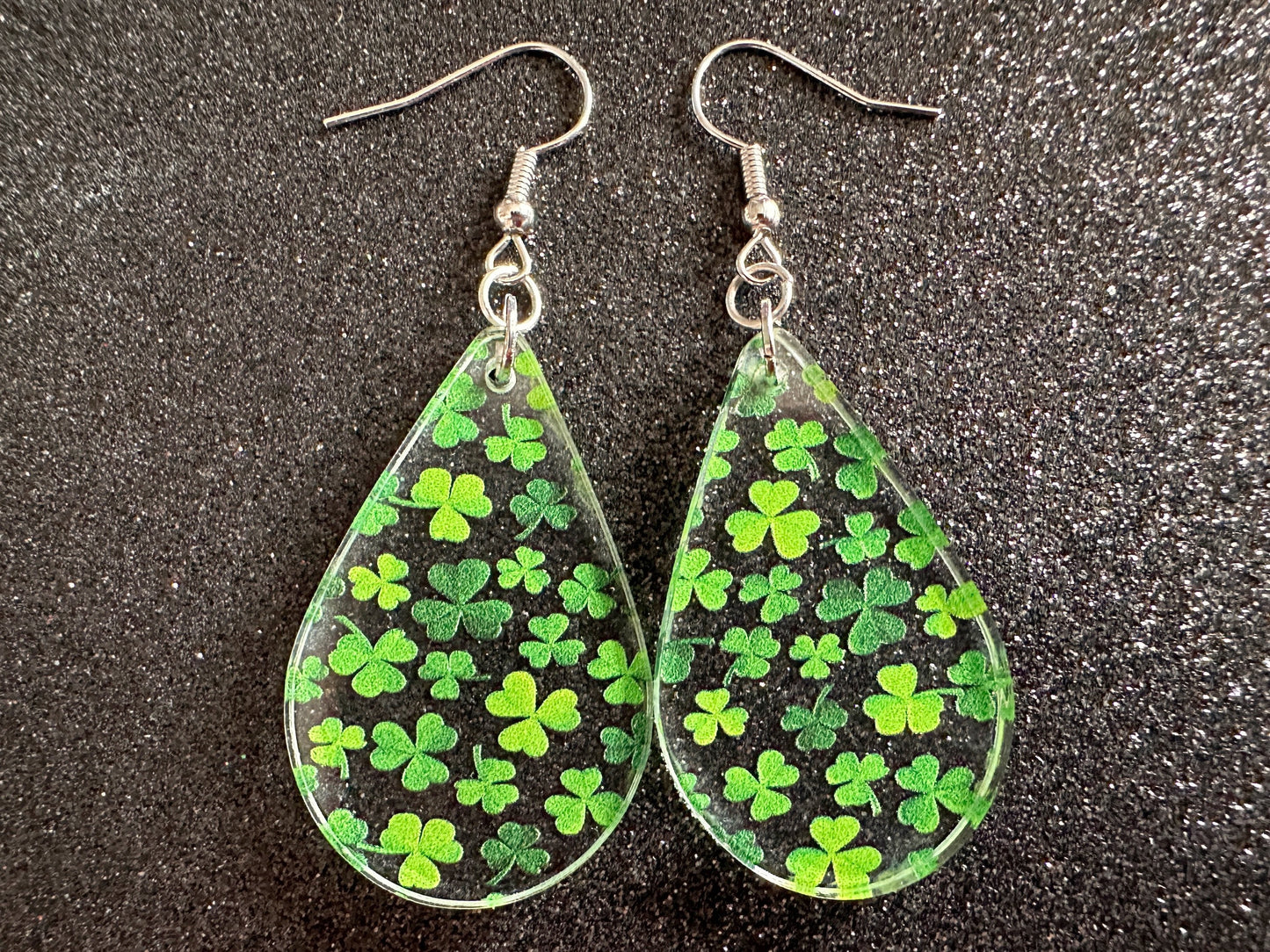 Four Leaf Clover Earrings: Laser Cut Acrylic Earrings, St. Patrick's Day, Green Earrings, Leprechaun, Irish, Best Gifts for Her/Him/Them