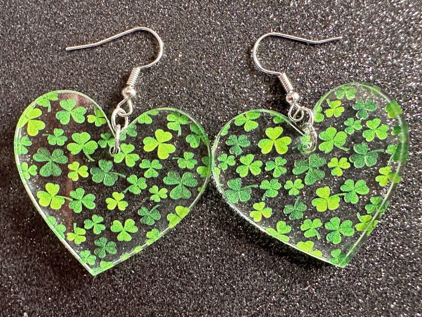 Four Leaf Clover Earrings: Laser Cut Acrylic Earrings, St. Patrick's Day, Green Earrings, Leprechaun, Irish, Best Gifts for Her/Him/Them