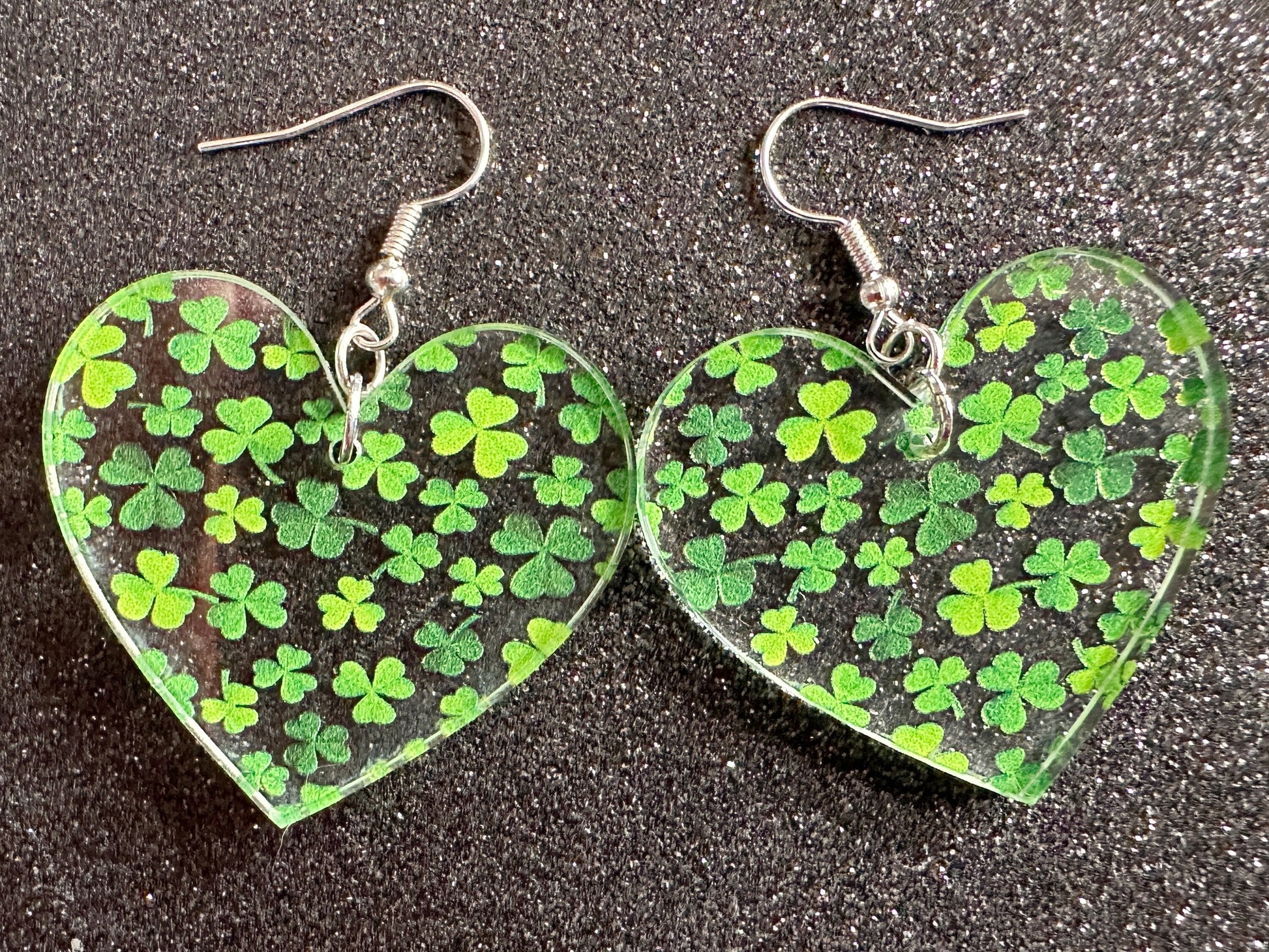 Four Leaf Clover Earrings: Laser Cut Acrylic Earrings, St. Patrick's Day, Green Earrings, Leprechaun, Irish, Best Gifts for Her/Him/Them