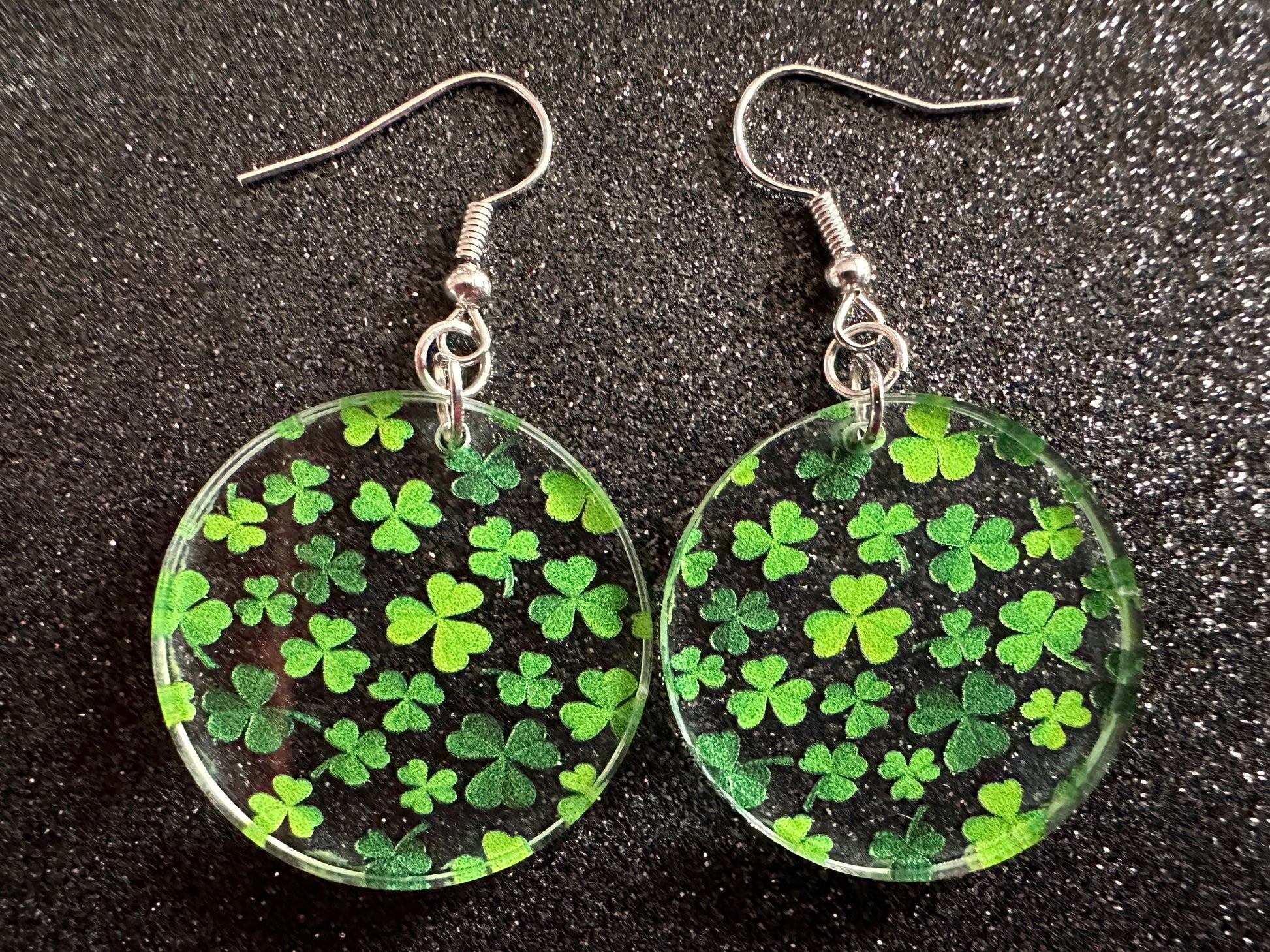 Four Leaf Clover Earrings: Laser Cut Acrylic Earrings, St. Patrick's Day, Green Earrings, Leprechaun, Irish, Best Gifts for Her/Him/Them