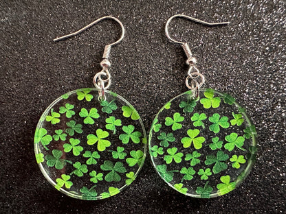 Four Leaf Clover Earrings: Laser Cut Acrylic Earrings, St. Patrick's Day, Green Earrings, Leprechaun, Irish, Best Gifts for Her/Him/Them