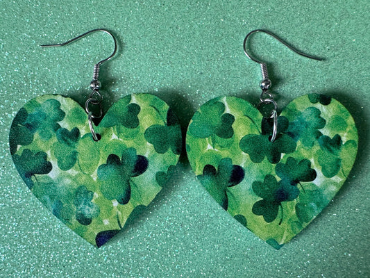 Four Leaf Clover Earrings: Laser Cut Acrylic Earrings, St. Patrick's Day, Green Earrings, Leprechaun, Irish, Best Gifts for Her/Him/Them