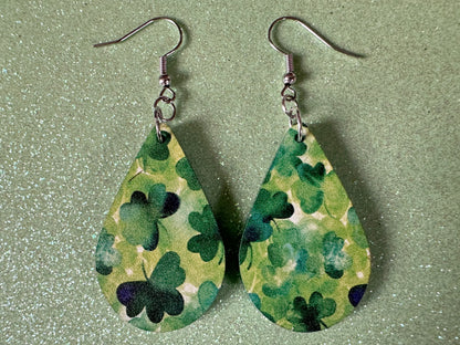 Four Leaf Clover Earrings: Laser Cut Acrylic Earrings, St. Patrick's Day, Green Earrings, Leprechaun, Irish, Best Gifts for Her/Him/Them